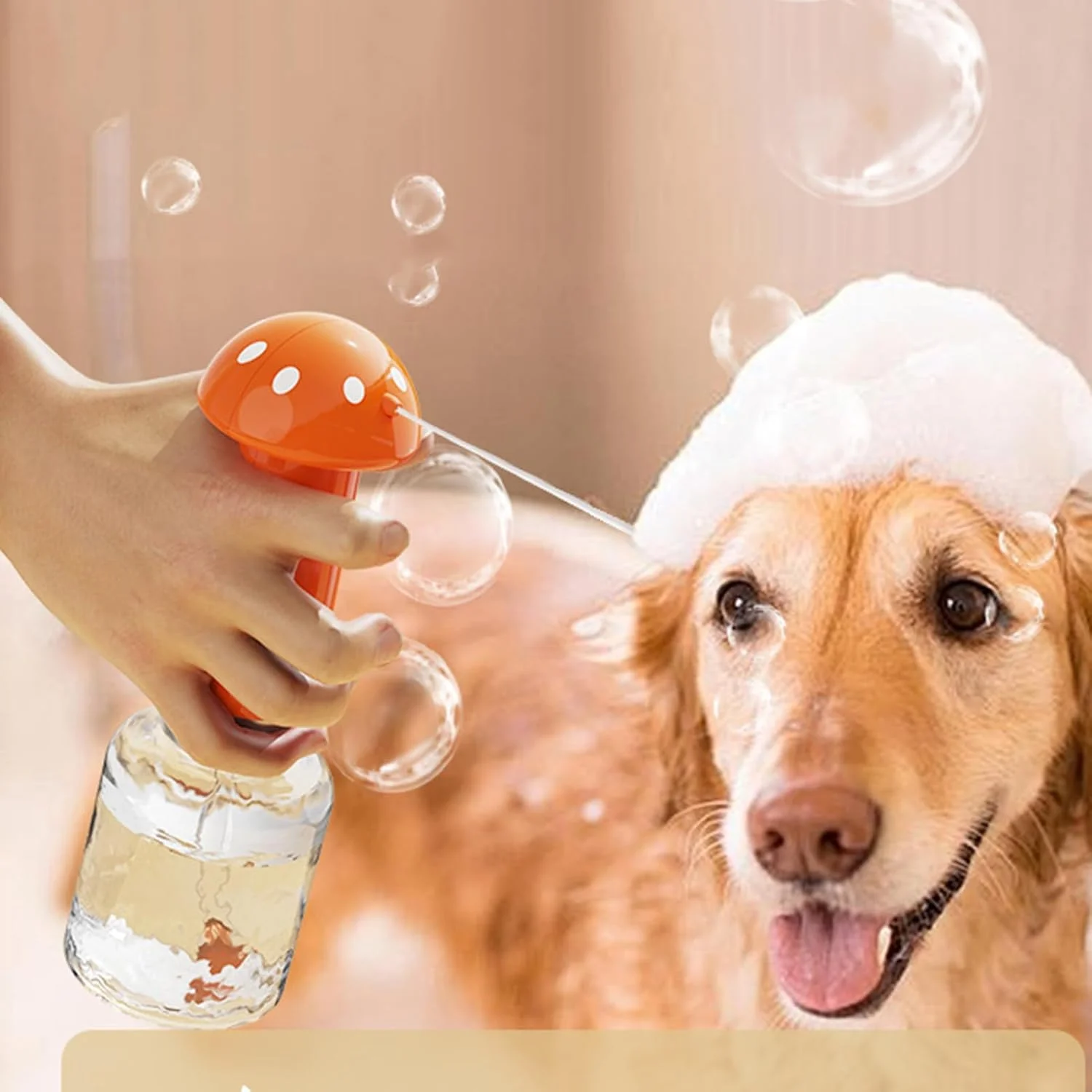 دستگاه پخش شامپو سگ - دستگاه فوم صابون دوش توله سگ | ابزار پاک کننده حیوانات به شکل قارچ برای نژادهای کوچک و متوسط