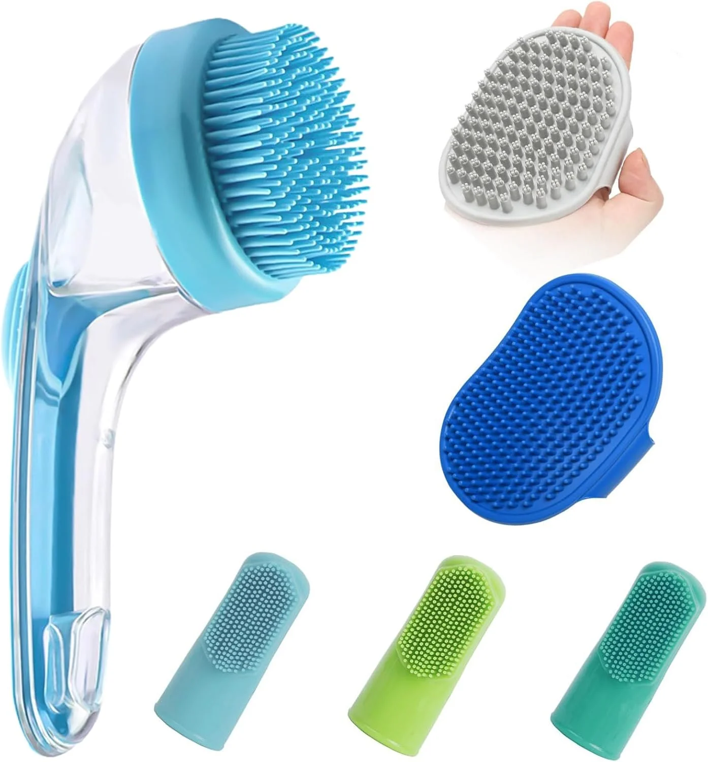 برس های سگ برای نظافت، برس ماساژ نظافت سگ | ابزار شستشوی ماساژ مسواک قابل حمل برای سگ و توله سگ برای اسپا در داخل خانه، خارج از خانه و کمپینگ برس های سگ برای نظافت، برس ماساژ نظافت سگ | ابزار شستشوی ماساژ مسواک قابل حمل برای سگ و توله سگ برای اسپا در داخل خانه، خارج از خانه و کمپینگ