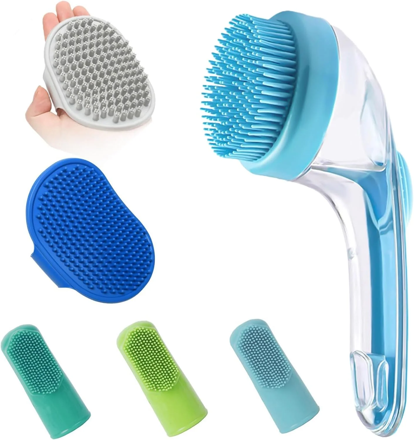 برس شامپو سگ، اسکرابر حمام سگ برای موهای کوتاه | ابزار ماساژ و تمیز کننده دوش توله سگ با موهای نرم سیلیکونی برای اسپا، خانه، فضای باز و کمپینگ برس شامپو سگ، اسکرابر حمام سگ برای موهای کوتاه | ابزار ماساژ و تمیز کننده دوش توله سگ با موهای نرم سیلیکونی برای اسپا، خانه، فضای باز و کمپینگ