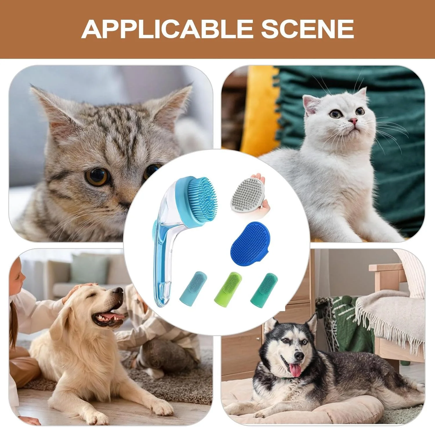 برس شامپو سگ، اسکرابر حمام سگ برای موهای کوتاه | ابزار ماساژ و تمیز کننده دوش توله سگ با موهای نرم سیلیکونی برای اسپا، خانه، فضای باز و کمپینگ