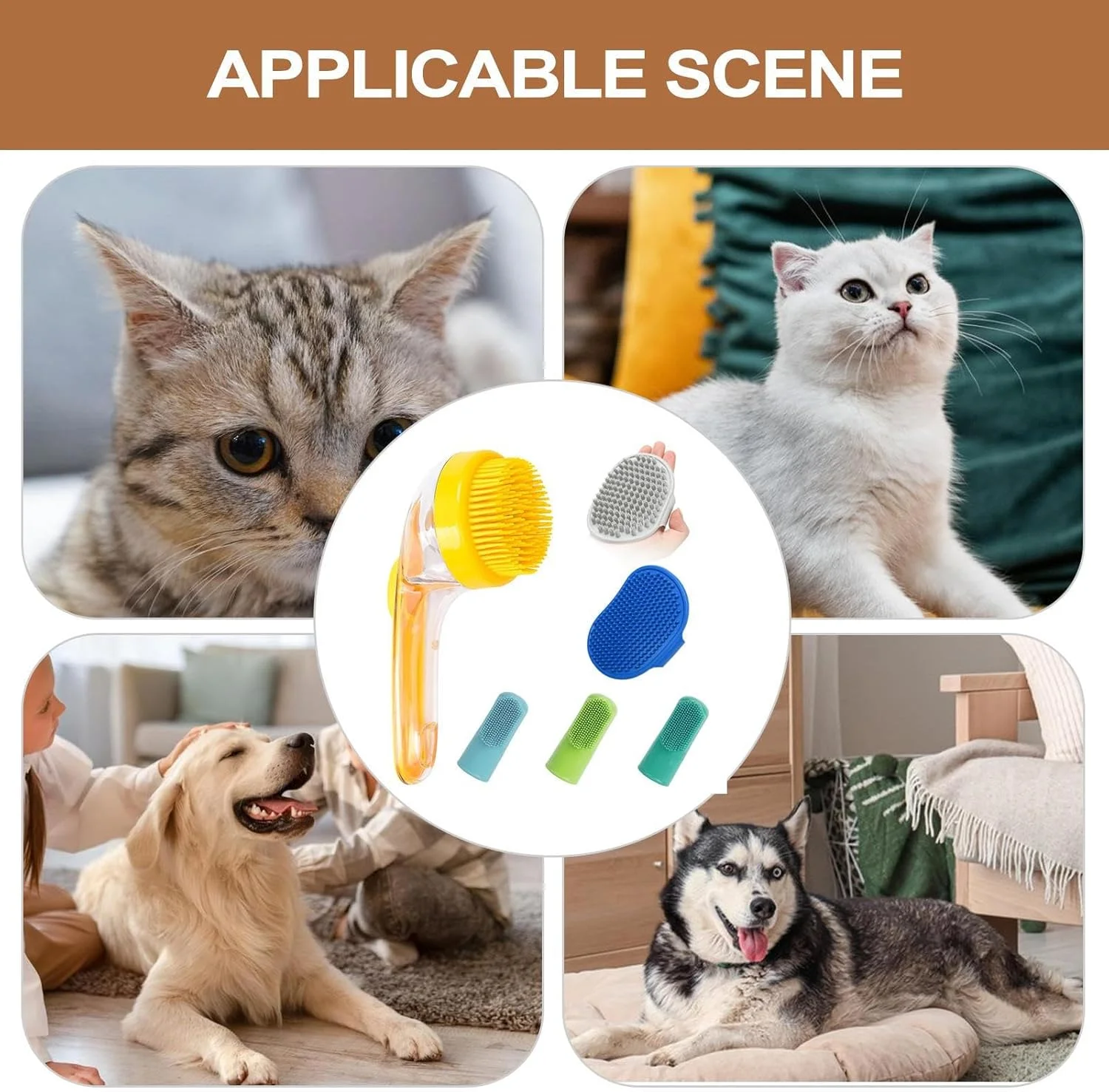 برس حمام سگ - برس شامپو سگ و ایجاد کننده حباب - ابزار شستشوی ماساژ دهنده و تمیز کننده دندان توله سگ خانگی قابل حمل برای اسپا، داخل و خارج از خانه و کمپینگ