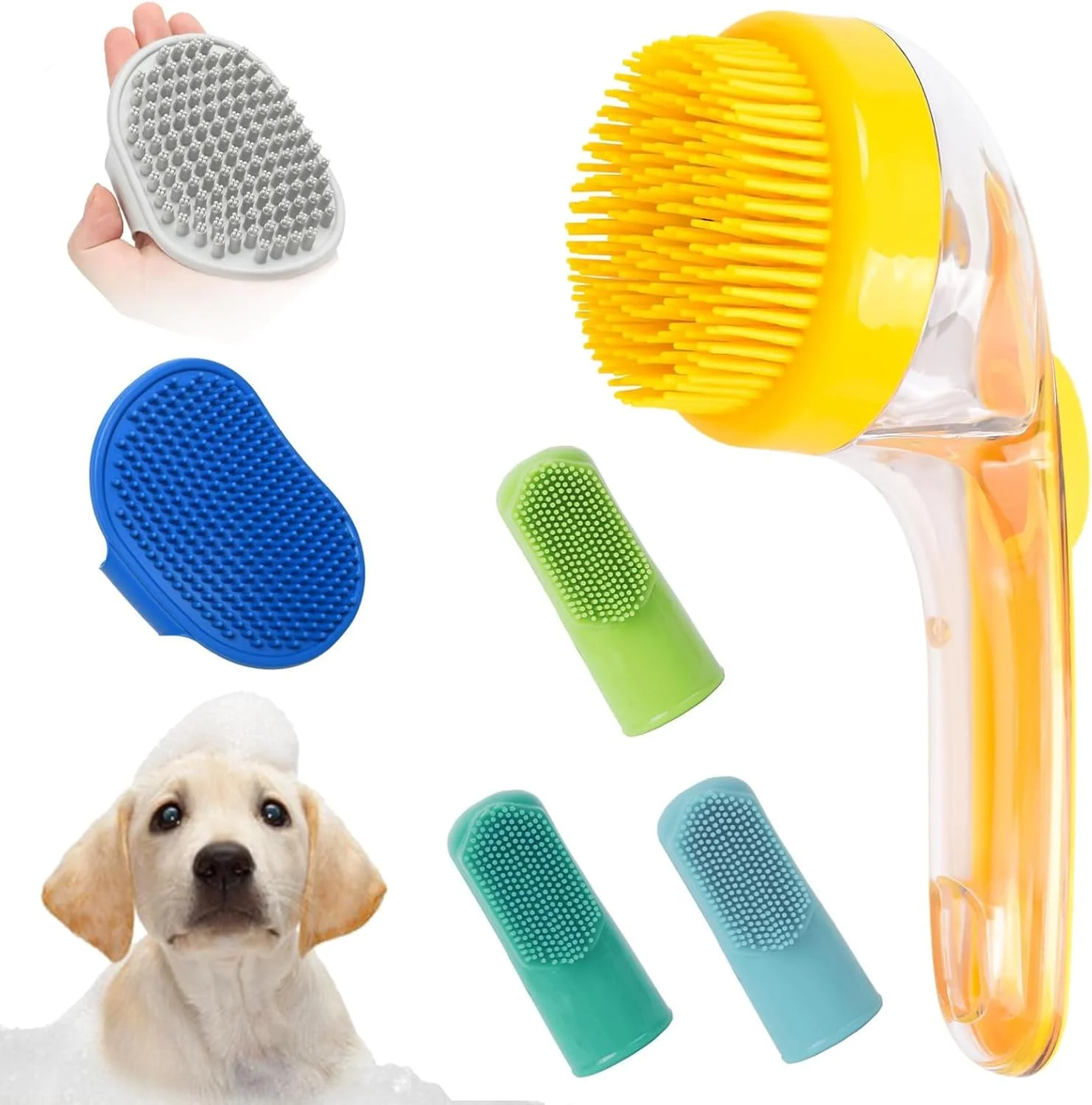برس های سگ برای نظافت - برس شستشوی سگ برای موهای بلند - ابزار ماساژ و تمیز کردن دندان توله سگ خانگی قابل حمل و ضد لغزش برای کمپینگ خانگی، شستشو و دوش برس های سگ برای نظافت - برس شستشوی سگ برای موهای بلند - ابزار ماساژ و تمیز کردن دندان توله سگ خانگی قابل حمل و ضد لغزش برای کمپینگ خانگی، شستشو و دوش