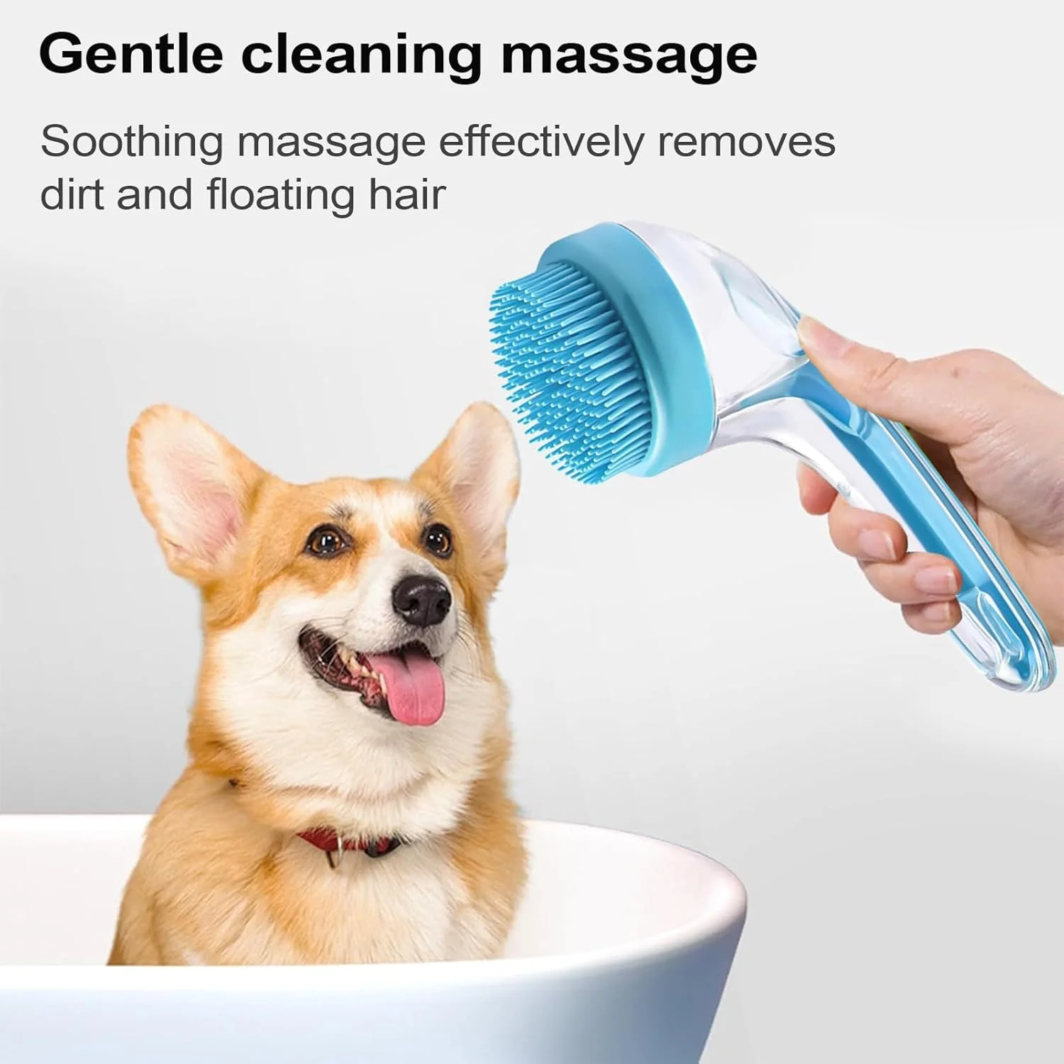 برس شستشوی سگ برای حمام - برس شستشوی سگ برای موهای بلند، ماساژور حمام توله سگ خانگی برای اسپا، خانه، کمپینگ در فضای باز و داخل خانه
