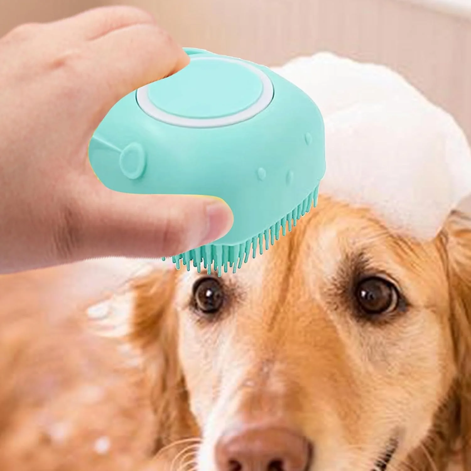 برس حمام سگ - برس ماساژ حمام حیوانات خانگی با پخش کننده صابون - شانه ماساژ ابزار نظافت حیوانات خانگی برای بچه گربه ها توله سگ ها هتل اسپا سرپوشیده