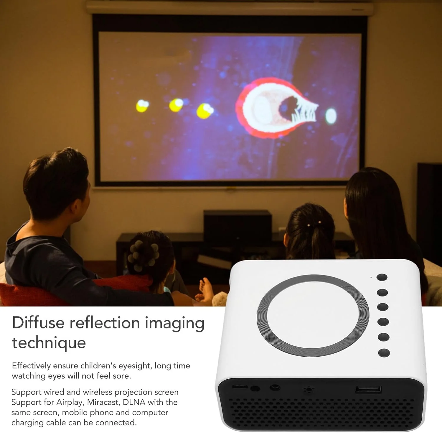 پروژکتور قابل حمل زودو، پروژکتور مینی وای فای 1080p با قابلیت پشتیبانی از پخش صفحه نمایش سیمی و بی سیم، پروژکتور LED سینمای خانگی با کنترل از راه دور برای سیستم عامل های اندروید و آی او اس (سفید) پروژکتور قابل حمل زودو، پروژکتور مینی وای فای 1080p با قابلیت پشتیبانی از پخش صفحه نمایش سیمی و بی سیم، پروژکتور LED سینمای خانگی با کنترل از راه دور برای سیستم عامل های اندروید و آی او اس (سفید)