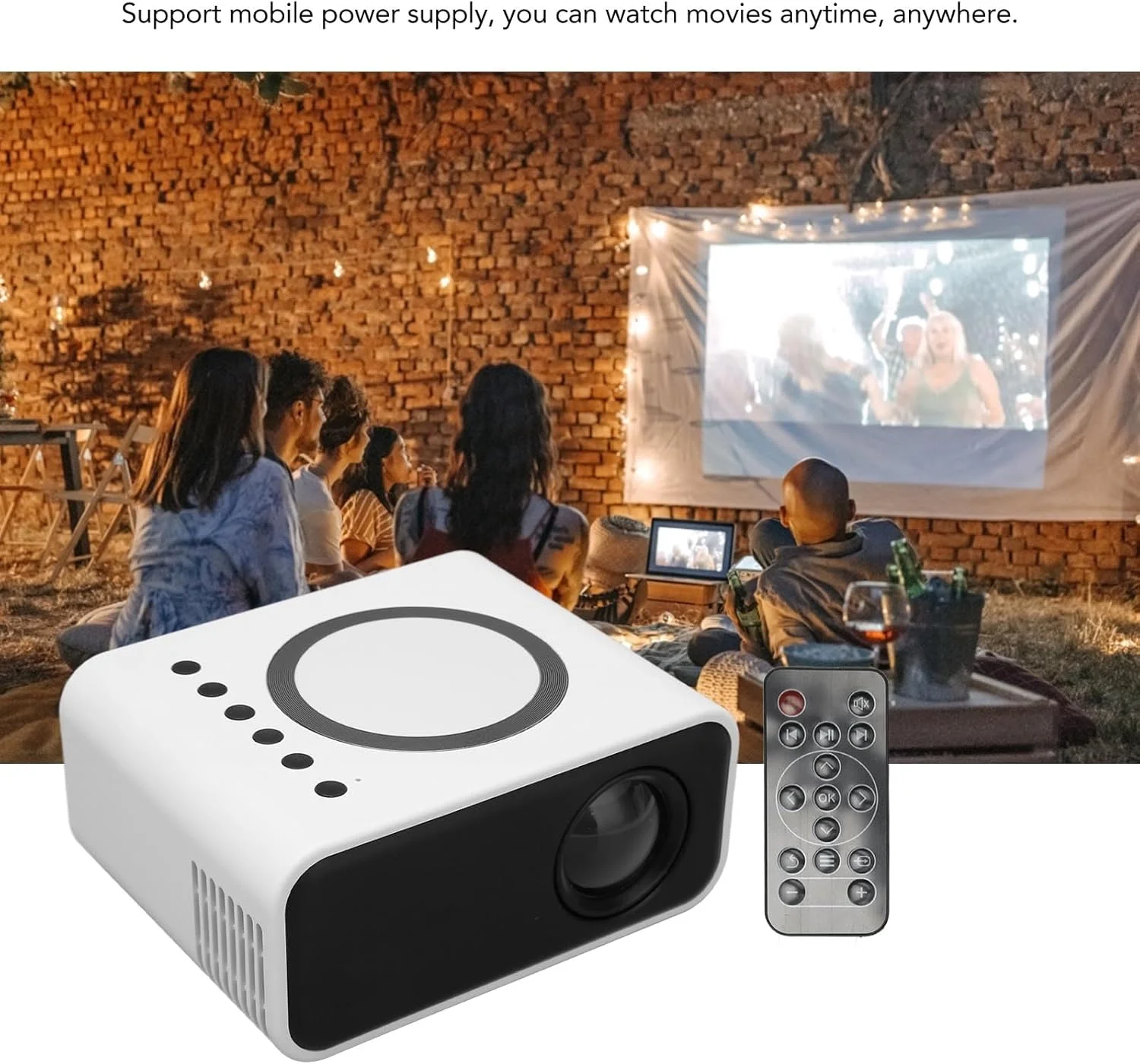 پروژکتور قابل حمل زودو، پروژکتور مینی وای فای 1080p با قابلیت پشتیبانی از پخش صفحه نمایش سیمی و بی سیم، پروژکتور LED سینمای خانگی با کنترل از راه دور برای سیستم عامل های اندروید و آی او اس (سفید) پروژکتور قابل حمل زودو، پروژکتور مینی وای فای 1080p با قابلیت پشتیبانی از پخش صفحه نمایش سیمی و بی سیم، پروژکتور LED سینمای خانگی با کنترل از راه دور برای سیستم عامل های اندروید و آی او اس (سفید)