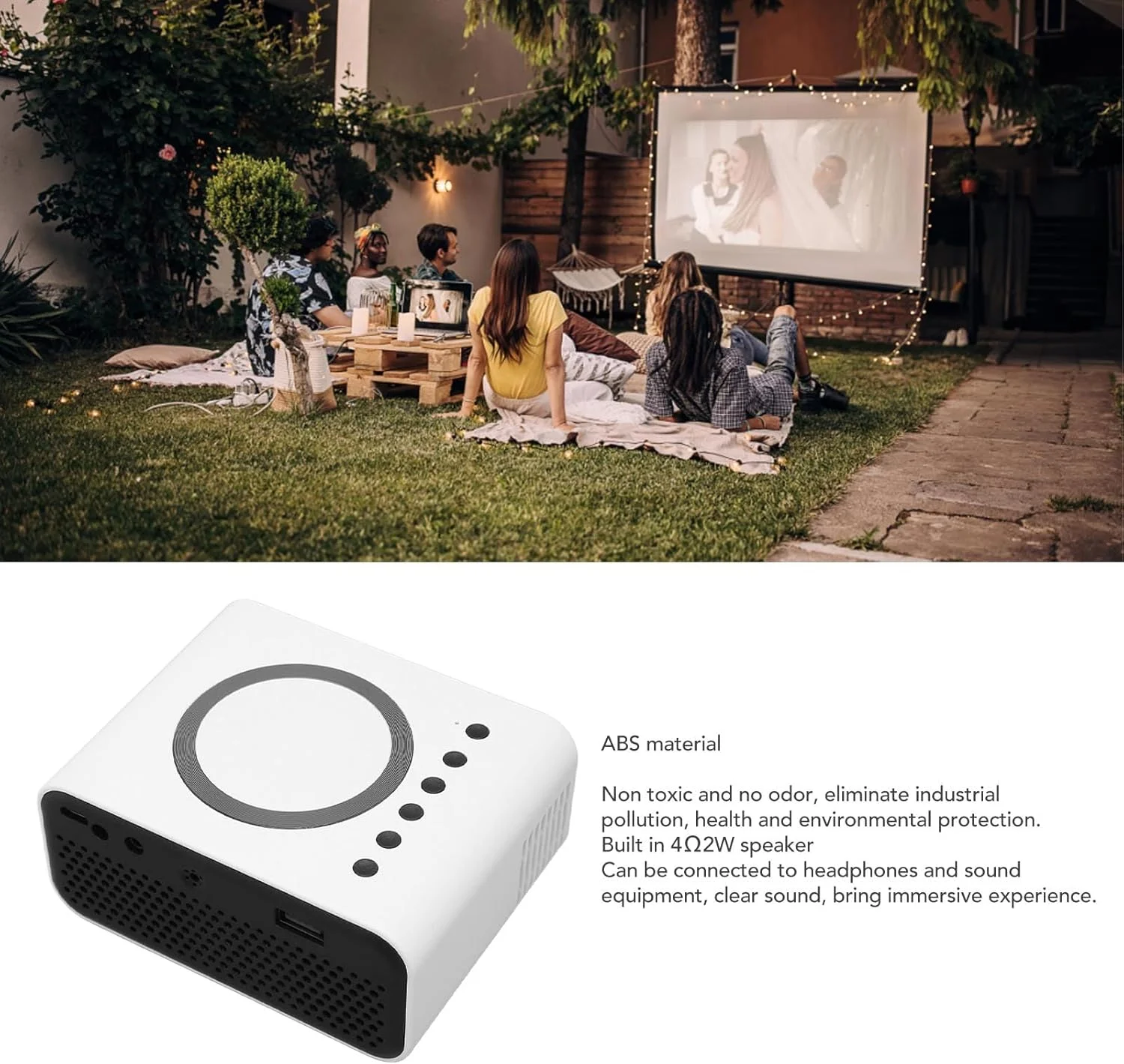 پروژکتور قابل حمل زودو، پروژکتور مینی وای فای 1080p با قابلیت پشتیبانی از پخش صفحه نمایش سیمی و بی سیم، پروژکتور LED سینمای خانگی با کنترل از راه دور برای سیستم عامل های اندروید و آی او اس (سفید) پروژکتور قابل حمل زودو، پروژکتور مینی وای فای 1080p با قابلیت پشتیبانی از پخش صفحه نمایش سیمی و بی سیم، پروژکتور LED سینمای خانگی با کنترل از راه دور برای سیستم عامل های اندروید و آی او اس (سفید)