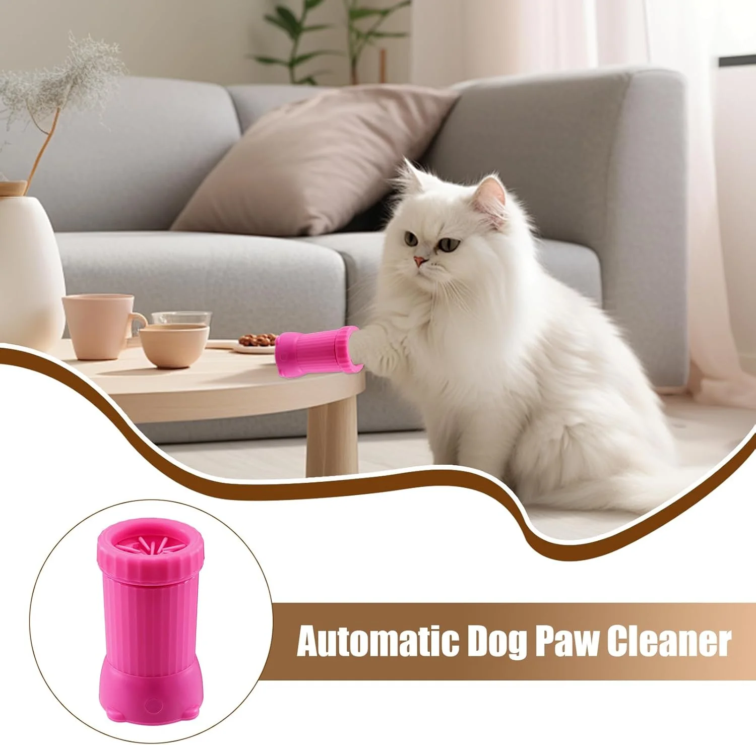 فنجان تمیز کننده پنجه سگ، دستگاه شستشوی پای حیوانات خانگی USB - دستگاه شستشوی پنجه اتوماتیک هوشمند برای سگ های متوسط - برای قفس گربه بچه گربه نژاد بزرگ متوسط فنجان تمیز کننده پنجه سگ، دستگاه شستشوی پای حیوانات خانگی USB - دستگاه شستشوی پنجه اتوماتیک هوشمند برای سگ های متوسط - برای قفس گربه بچه گربه نژاد بزرگ متوسط