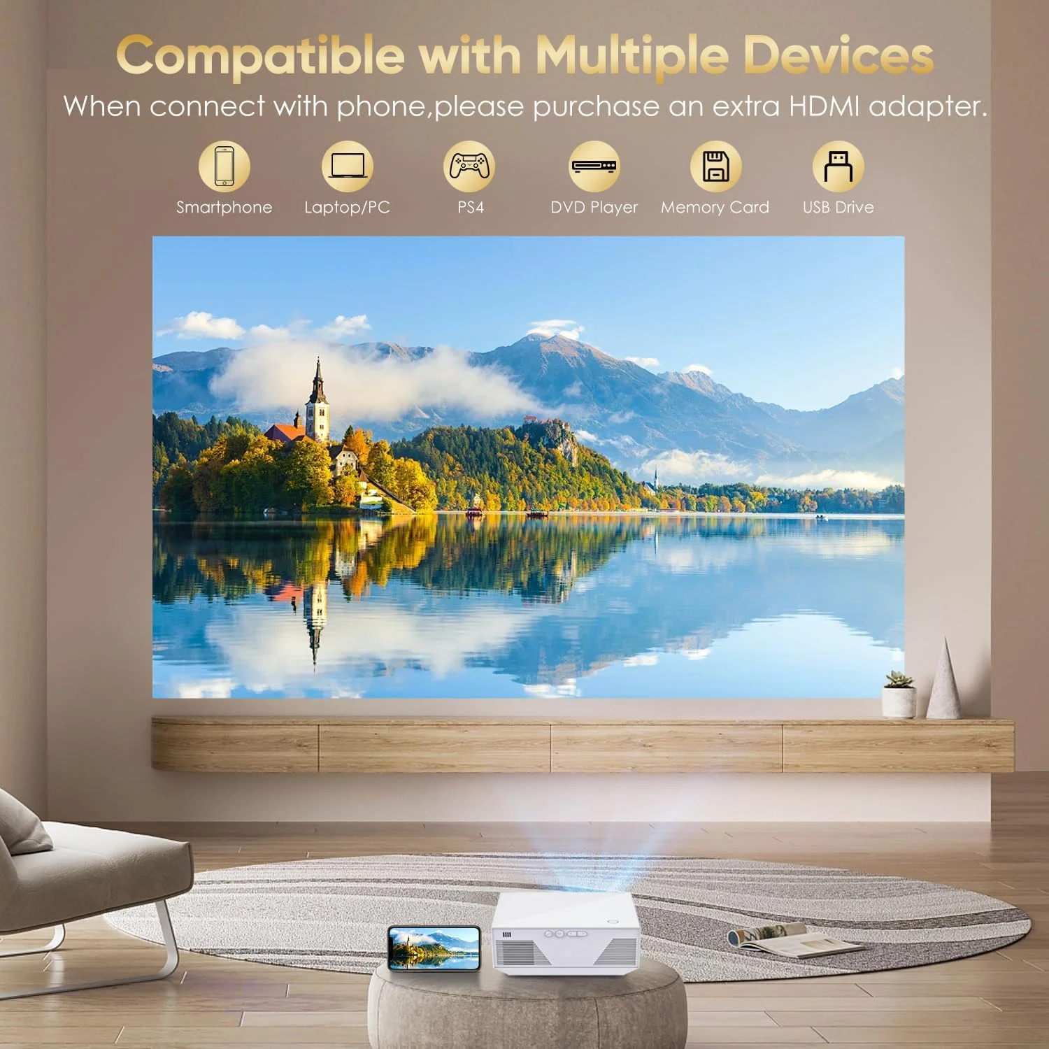 پروژکتور جدید ZDK 2025، فول اچ دی 1080P، پشتیبانی از 4K، روشنایی 20000 لومن، وای فای 6 و قابل حمل برای فضای باز، پروژکتور ویدیویی کوچک کم صدا برای اتاق خواب سینمای خانگی 250809-1 پروژکتور جدید ZDK 2025، فول اچ دی 1080P، پشتیبانی از 4K، روشنایی 20000 لومن، وای فای 6 و قابل حمل برای فضای باز، پروژکتور ویدیویی کوچک کم صدا برای اتاق خواب سینمای خانگی 250809-1