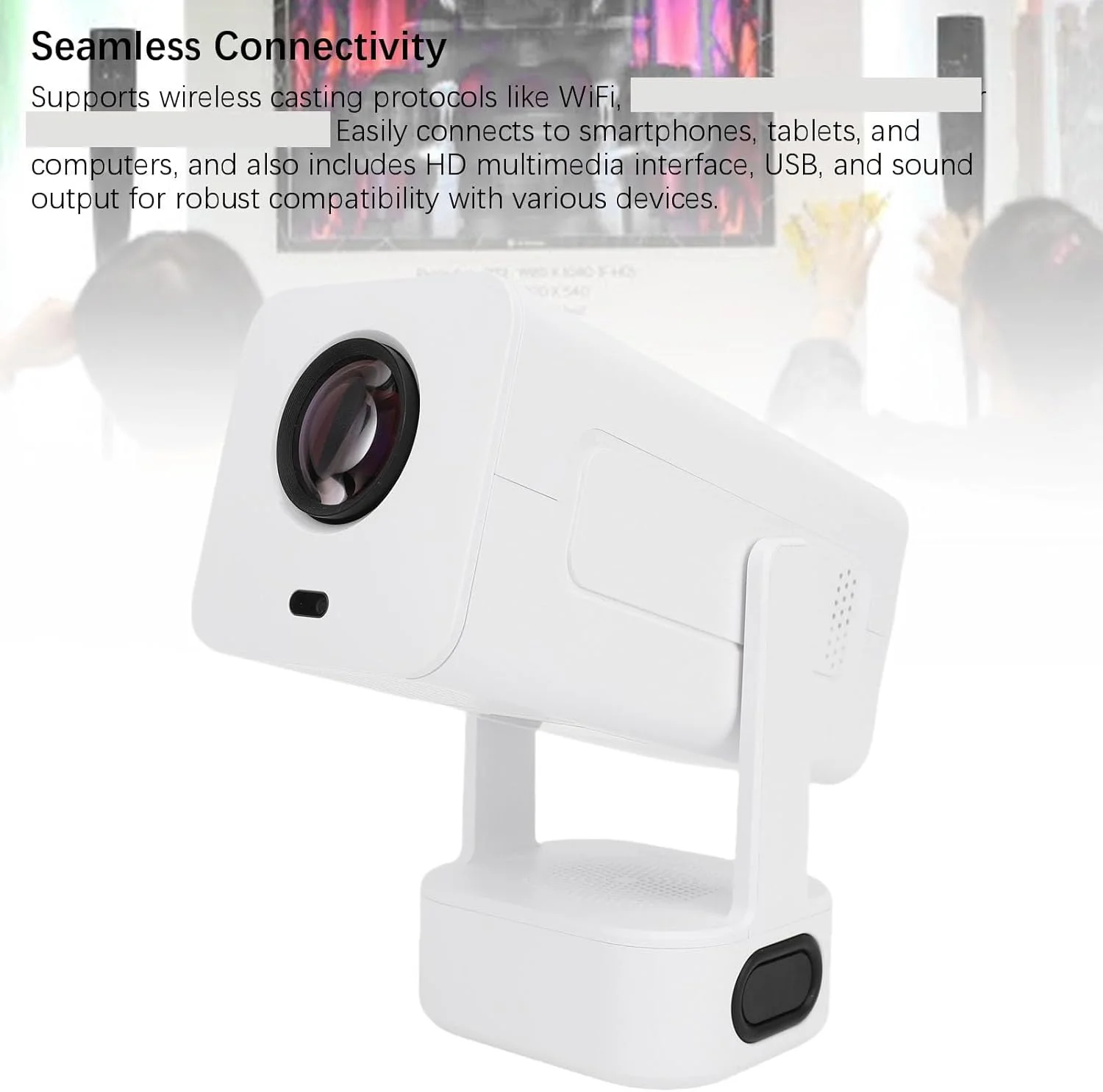 پروژکتور مینی YUEHISY با وای فای دو بانده و بلوتوث، پروژکتور قابل حمل 4K 1080P با قابلیت تصحیح زاویه عمودی خودکار و چرخش 180 درجه، برای تلفن، لپ تاپ (دوشاخه UK) پروژکتور مینی YUEHISY با وای فای دو بانده و بلوتوث، پروژکتور قابل حمل 4K 1080P با قابلیت تصحیح زاویه عمودی خودکار و چرخش 180 درجه، برای تلفن، لپ تاپ (دوشاخه UK)