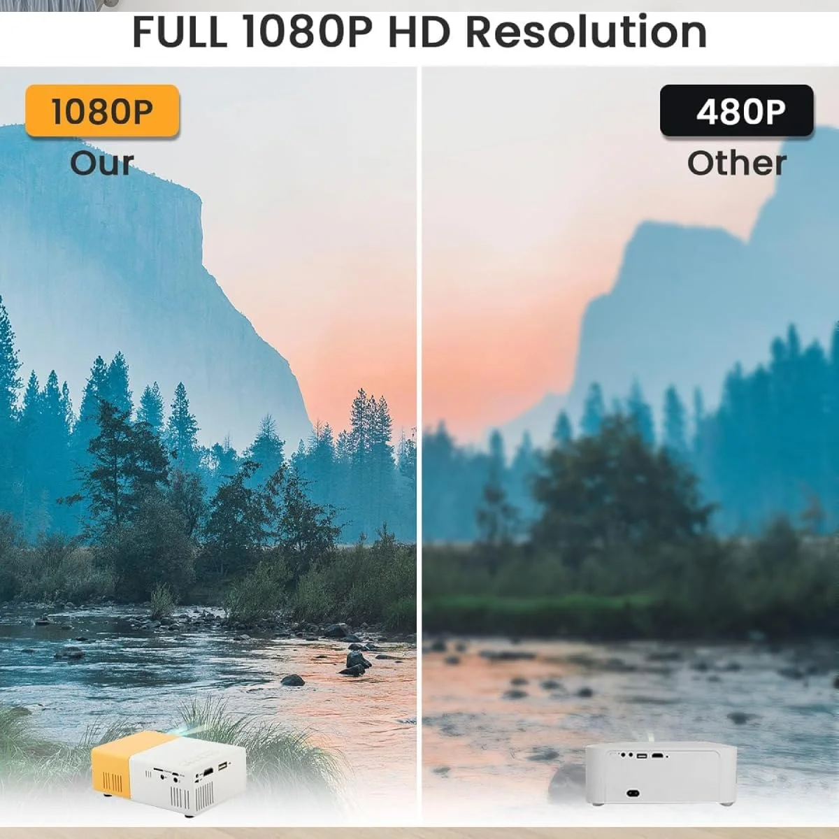 پروژکتور هوشمند DIGI CORE YG300، مینی پروژکتور قابل حمل برای فیلم های کارتونی و مسابقات، مینی پروژکتور LED با کیفیت 1080P Full HD، پروژکتور فضای باز با رابط های HDMI و USB و کنترل از راه دور پروژکتور هوشمند DIGI CORE YG300، مینی پروژکتور قابل حمل برای فیلم های کارتونی و مسابقات، مینی پروژکتور LED با کیفیت 1080P Full HD، پروژکتور فضای باز با رابط های HDMI و USB و کنترل از راه دور