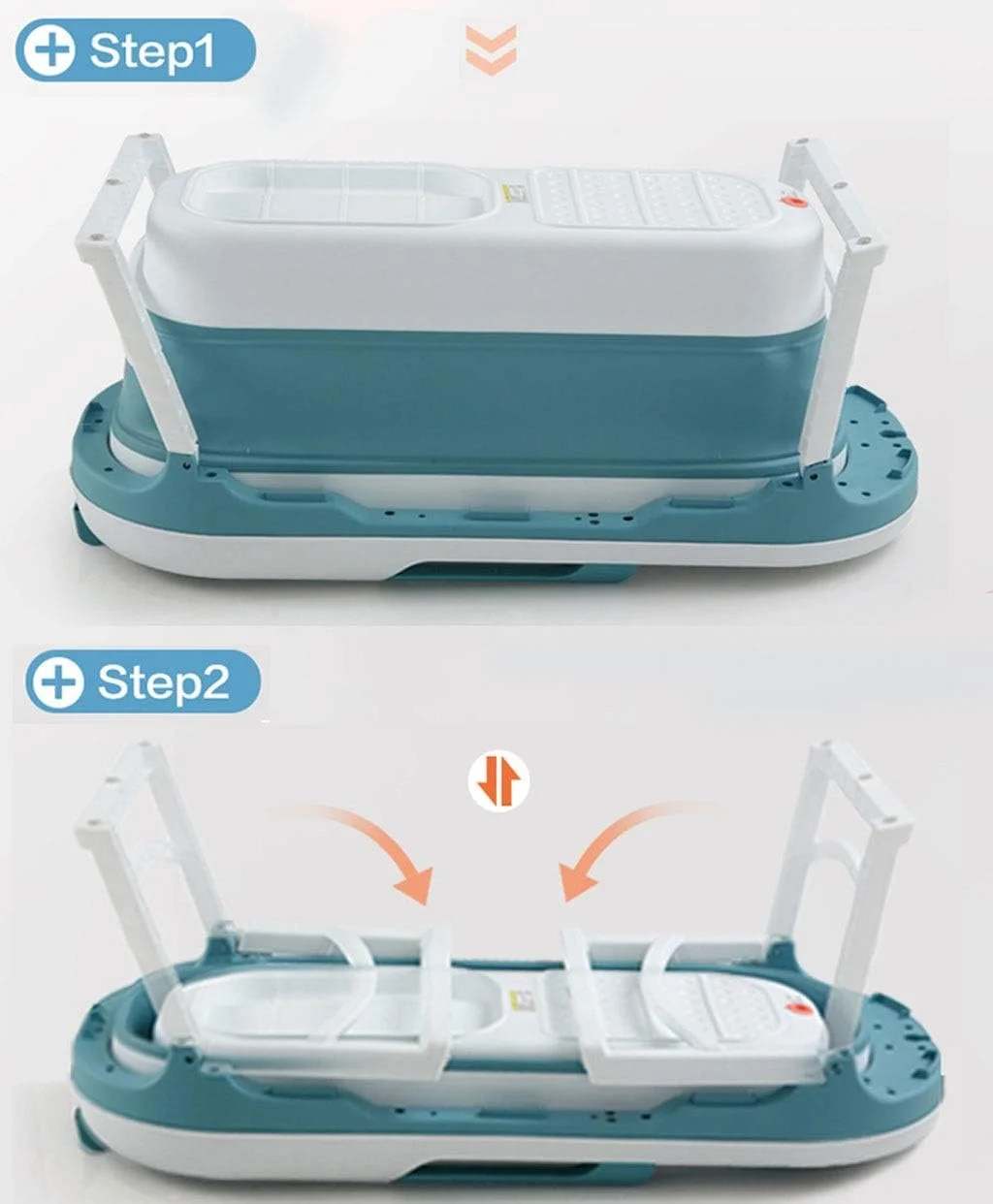 وان تاشو بزرگسال بدون برند، وان حمام قابل حمل، وان شنای کودک، مواد ایمنی PP و TPE (رنگ: آبی، اندازه: بدون پوشش)