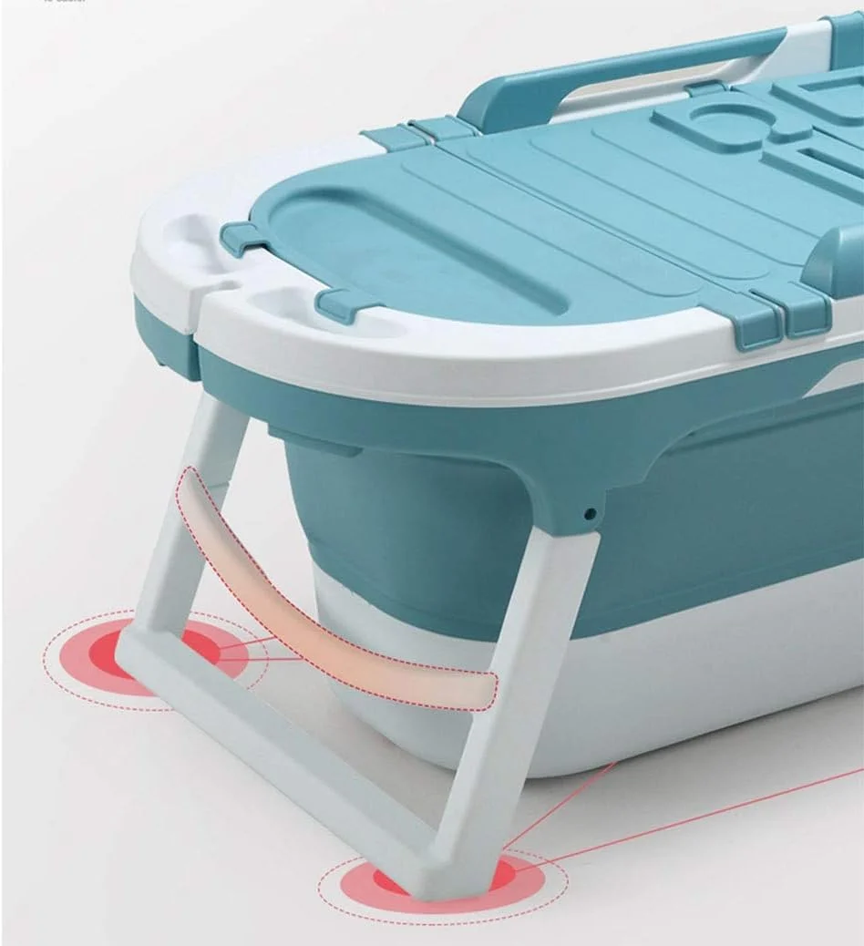 وان تاشو بزرگسال بدون برند، وان حمام قابل حمل، وان شنای کودک، مواد ایمنی PP و TPE (رنگ: آبی، اندازه: بدون پوشش)