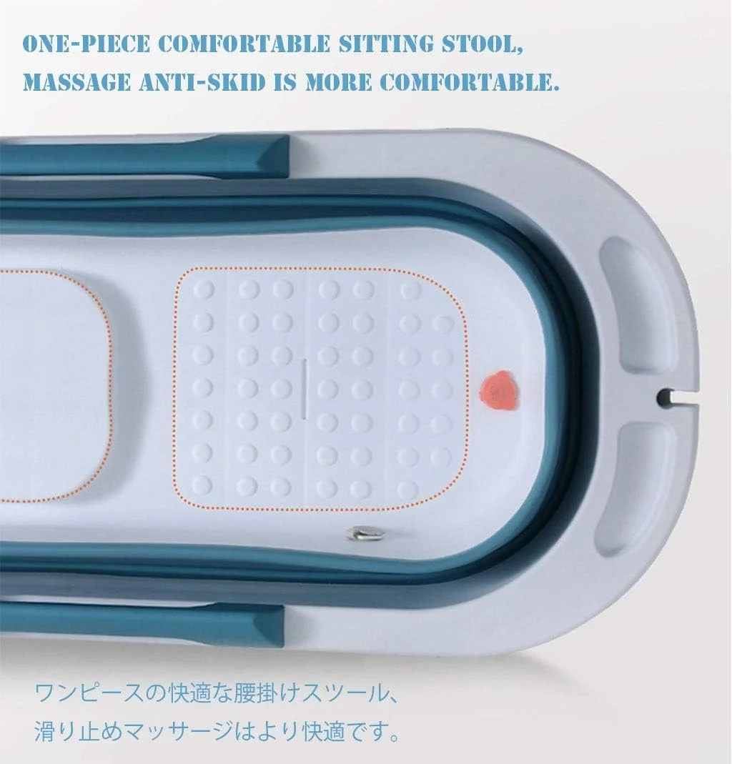 وان تاشو بزرگسال بدون برند، وان حمام قابل حمل، وان شنای کودک، مواد ایمنی PP و TPE (رنگ: آبی، اندازه: بدون پوشش)