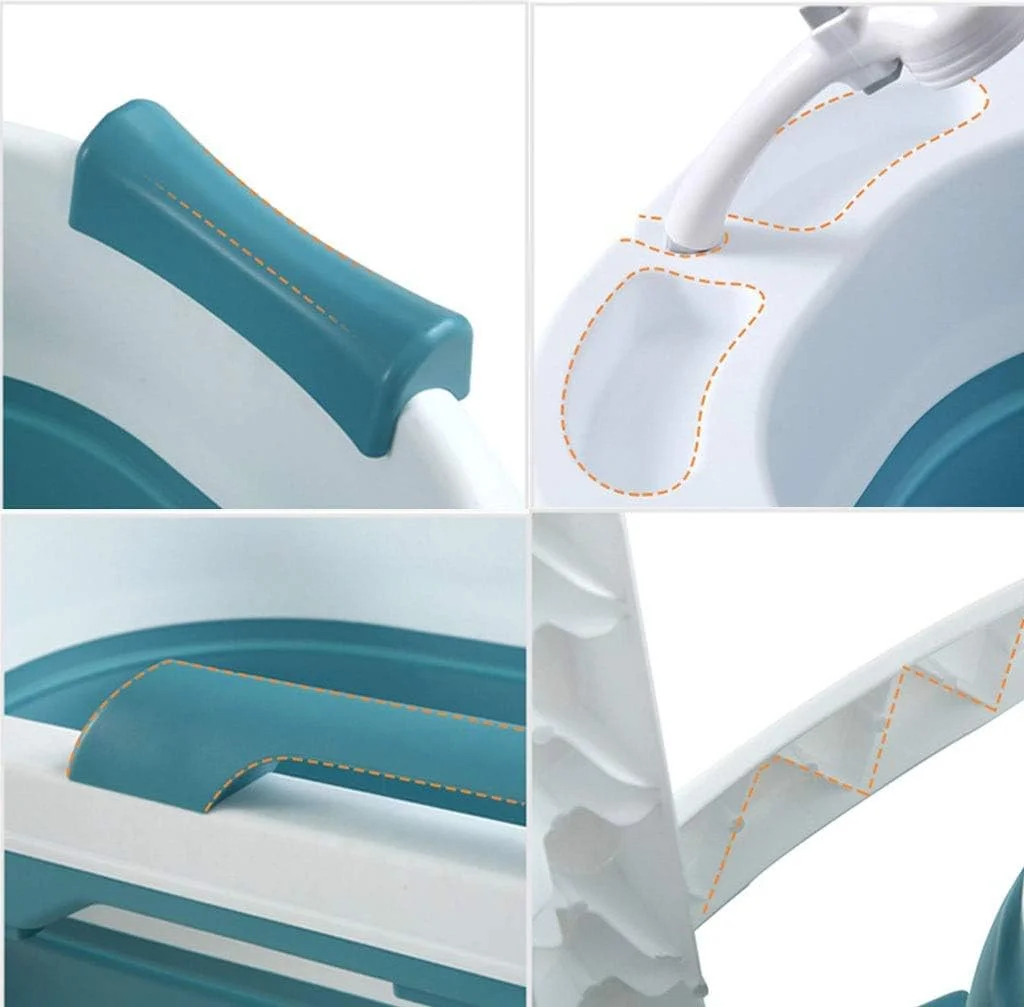 وان تاشو بزرگسال بدون برند، وان حمام قابل حمل، وان شنای کودک، مواد ایمنی PP و TPE (رنگ: آبی، اندازه: بدون پوشش)