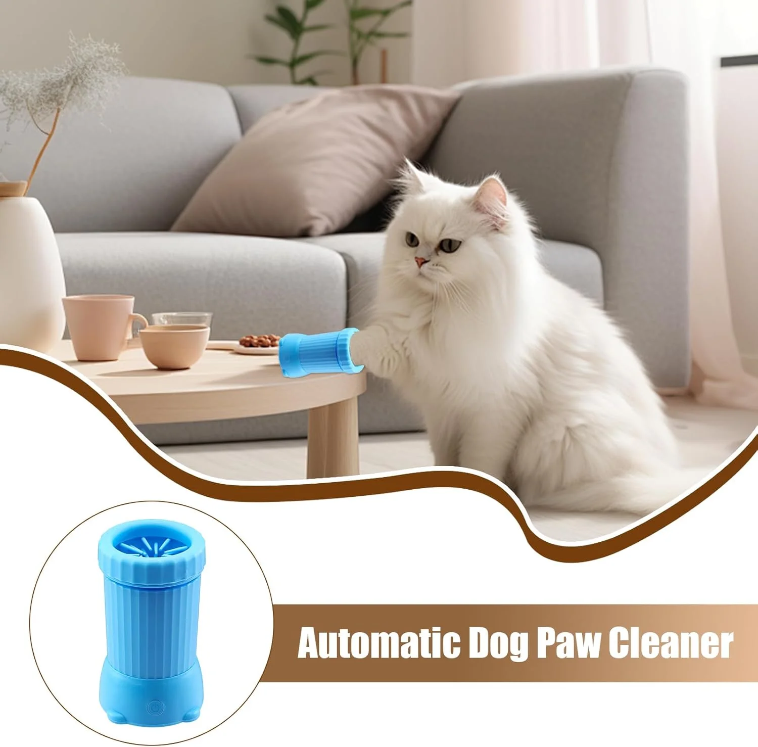فنجان های تمیز کننده پنجه سگ | دستگاه شستشوی پا شارژ USB - فنجان تمیز کننده پنجه اتوماتیک هوشمند - برای پیاده روی، مسافرت، توله سگ، بچه گربه