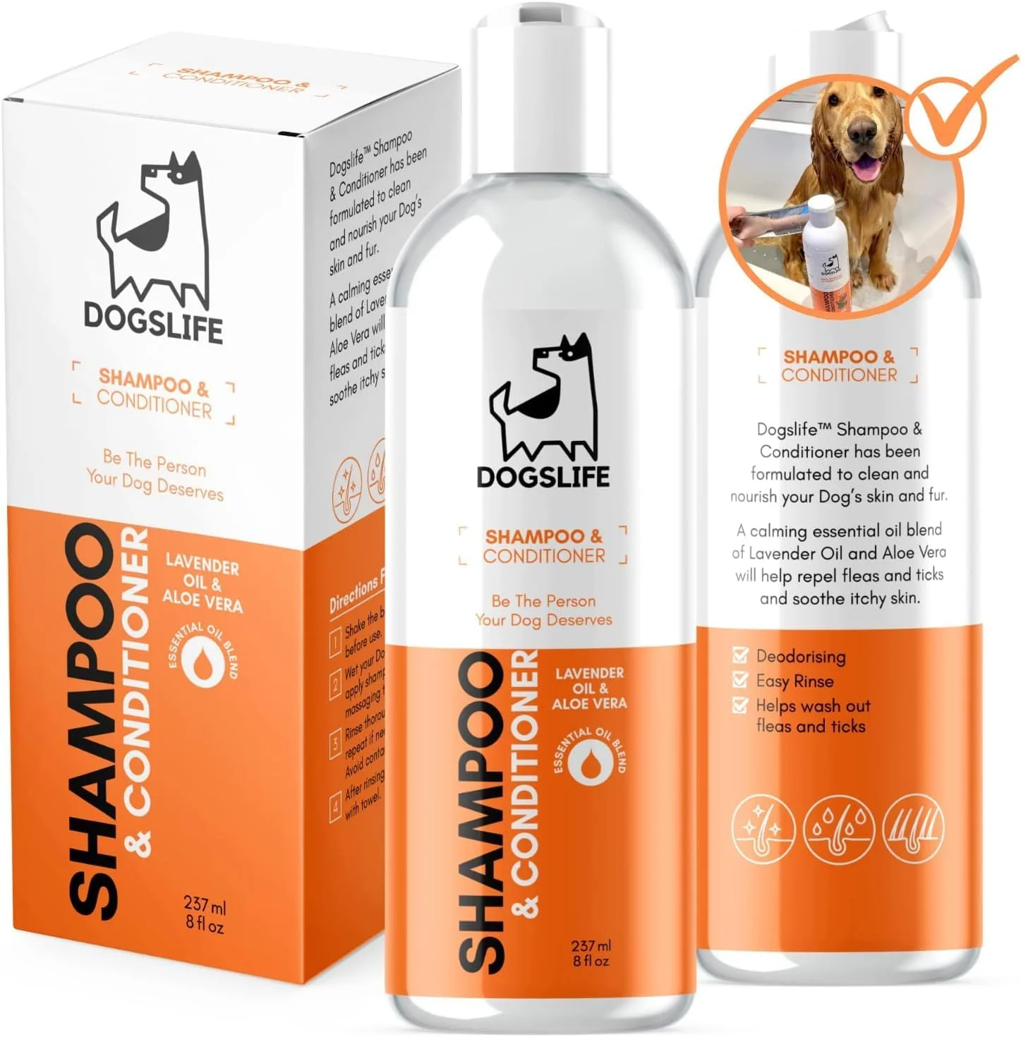 DogsLife It's A Dogs Life DogsLife Dry Wash Dog Shampoo, Waterless & Deodorizing Foam with Coconut, 200ml