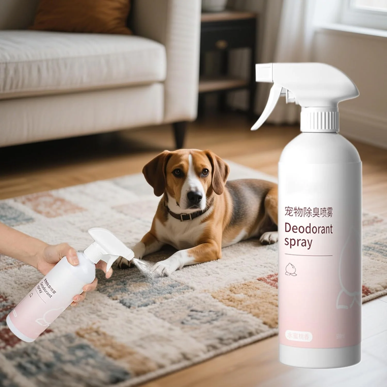 Dog Spray Deodorizer - 500ml Dog Freshener Spray,Long-Lasting Fragrance Mist for Deodorizing Pet Bedding Carpet Furniture Sofa Cat Car Home