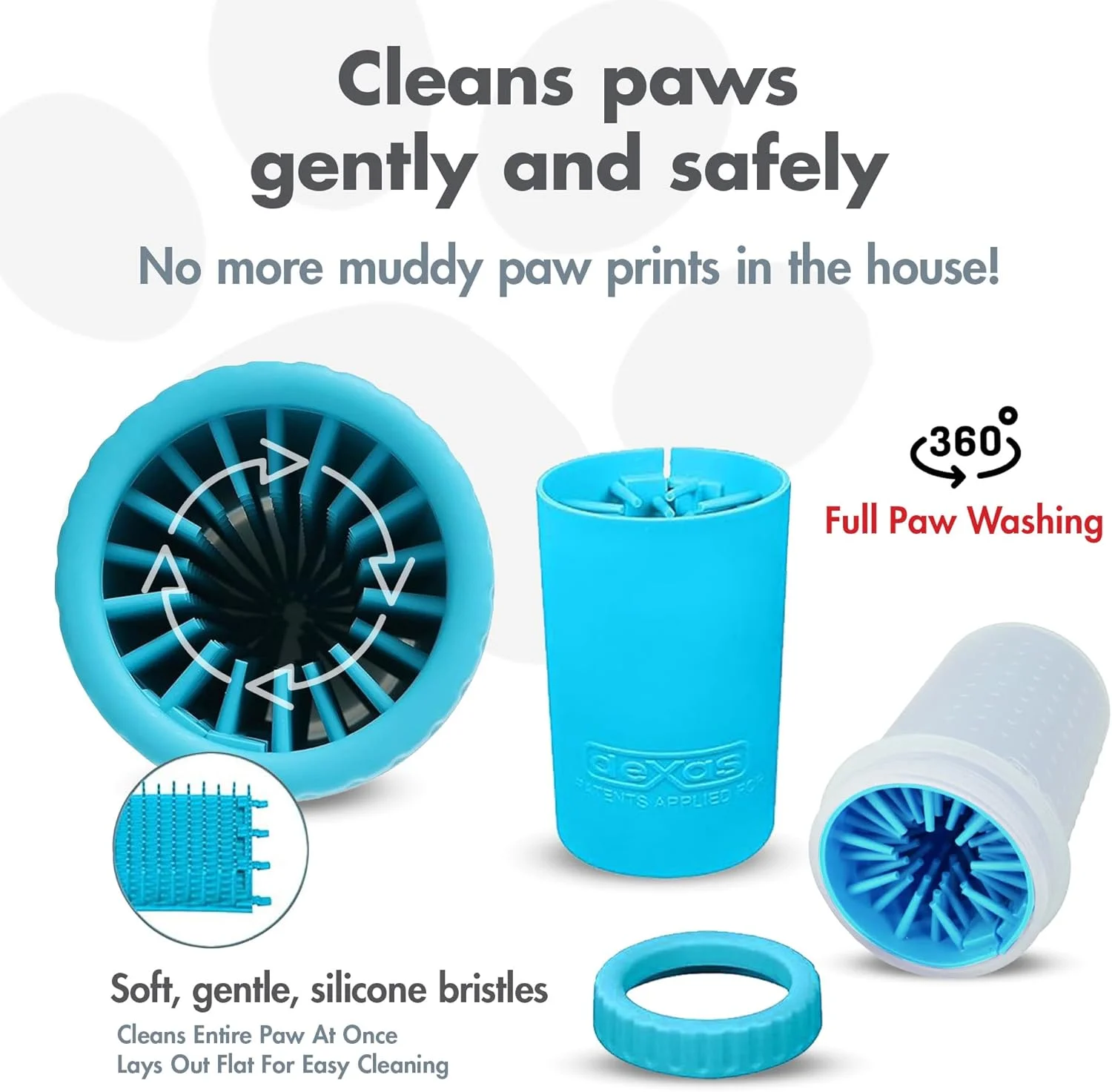 تمیز کننده پنجه سگ Dexas Mudbuster، سایز متوسط، آبی