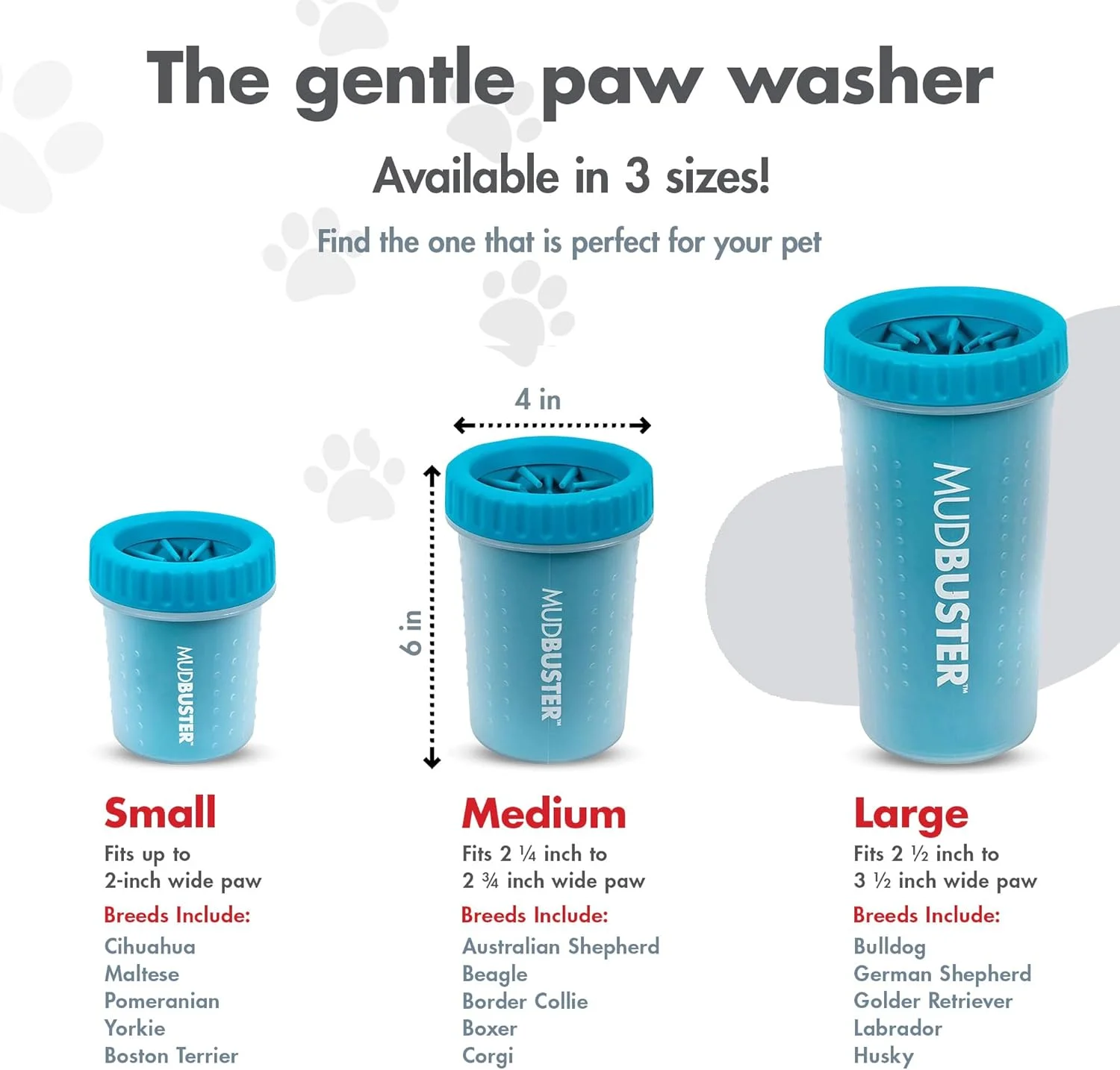 تمیز کننده پنجه سگ Dexas Mudbuster، سایز متوسط، آبی