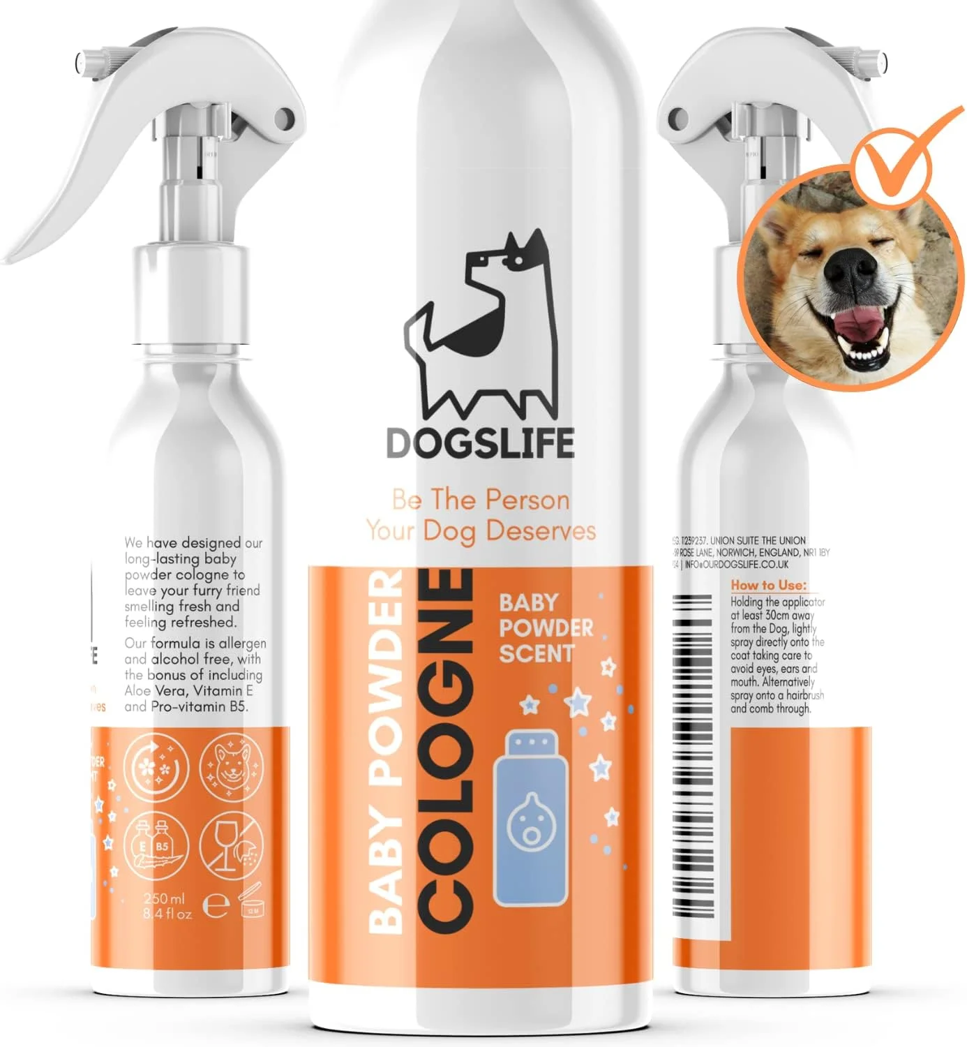 ادکلن سگ پودر بچه It's A Dogs Life | طراوت بخش، خوشبو کننده و نرم کننده مو | ادکلن و نرم کننده 2 در 1 | ادکلن طبیعی و ماندگار برای سگ ها و توله سگ ها | اسپری عطر 250 میلی لیتری