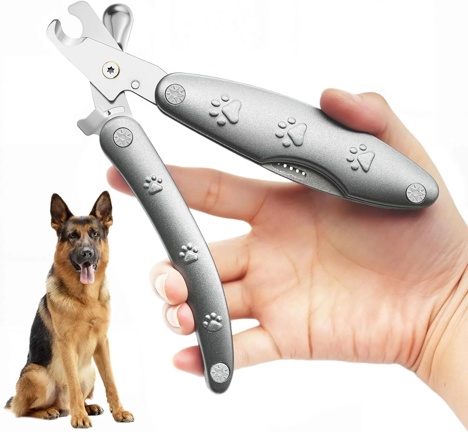 ناخن گیر سگ برای سگ های حساس، تیزترین ناخن گیر سگ [ناخن ها را مانند کره برش می دهد] کم صدا، ناخن گیر سگ سنگین برای نژادهای سایز خیلی بزرگ، متوسط و کوچک < 300 پوند با ناخن های ضخیم