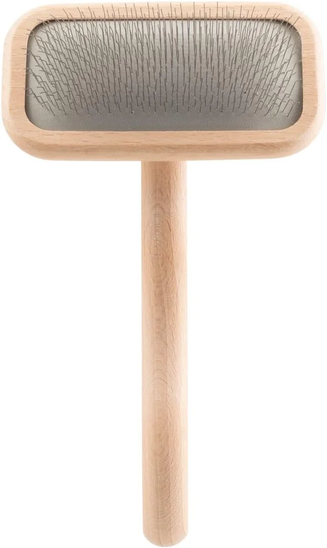 برس سگ کریس کریستنسن، برس نرم کوچک Mark II، مانند یک حرفه ای آرایش کنید، پین های فولادی ضد زنگ، بدنه چوبی سبک وزن از جنس چوب راش، نوک های سنگ خورده و صیقلی