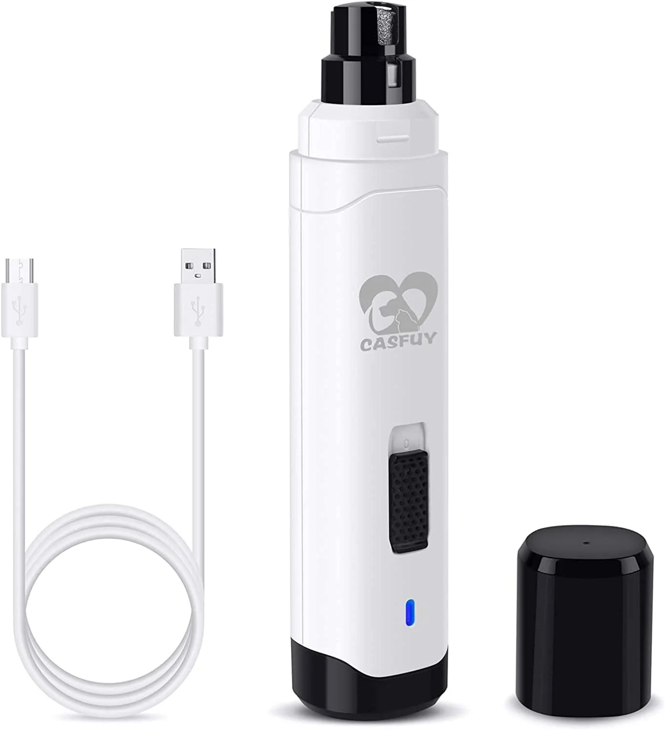 سوهان ناخن سگ Casfuy مدل ارتقا یافته - سوهان برقی دو سرعته قابل شارژ برای ناخن حیوانات خانگی، اصلاح و صاف کردن پنجه های بدون درد برای سگ ها و گربه های کوچک، متوسط و بزرگ