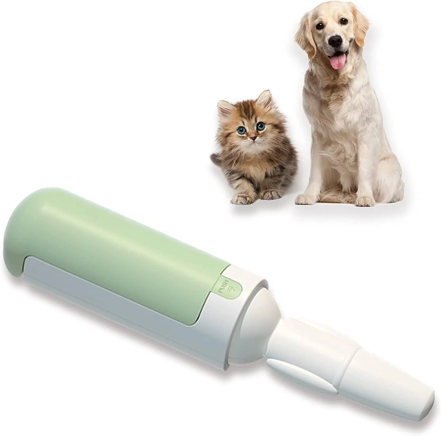 غلتک مو جمع کن حیوانات خانگی Cahot، غلتک پرزگیر قابل استفاده مجدد برای موی سگ و گربه، مو جمع کن قابل حمل با پایه خود تمیز شونده، ایده آل برای مبلمان، مبل، فرش، صندلی ماشین، سبز