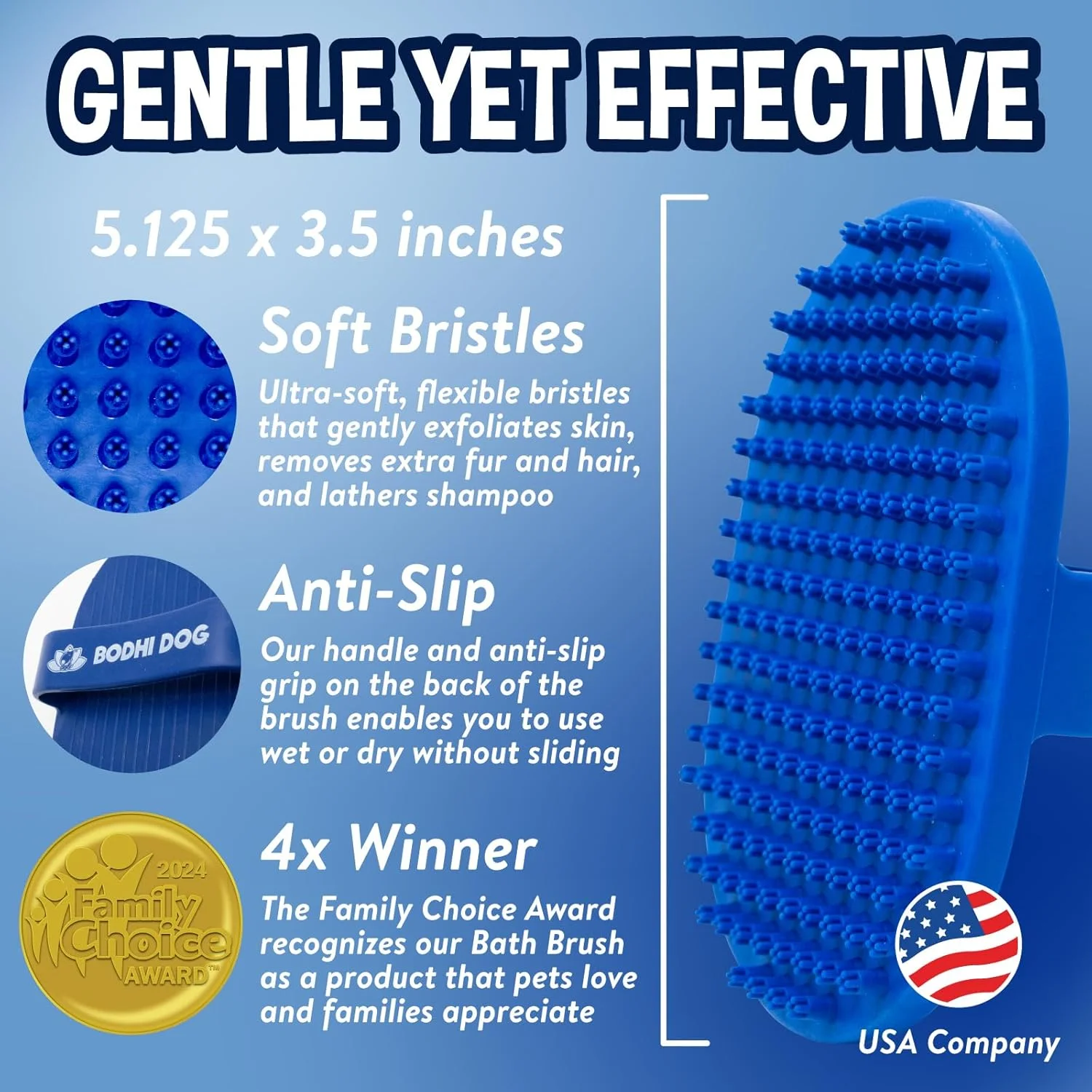 برس شامپو سگ و گربه Bodhi Dog New Grooming | برس ماساژ تسکین دهنده با موهای لاستیکی برای شستشوی سگ و گربه | کیفیت حرفه ای