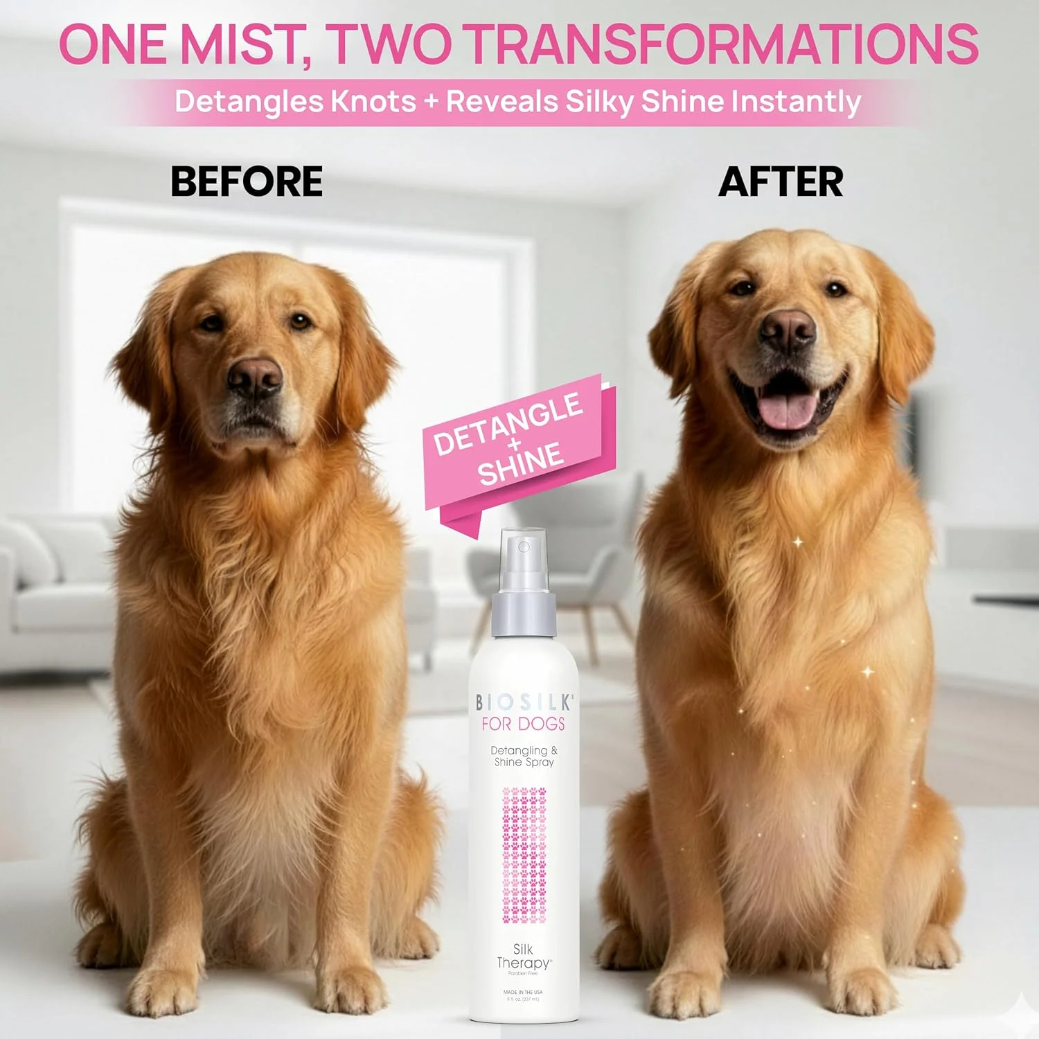 اسپری بازکننده گره و براق کننده مو سگ بایو سیلک تراپی اسپری بازکننده گره و براق کننده مو سگ بایو سیلک تراپی