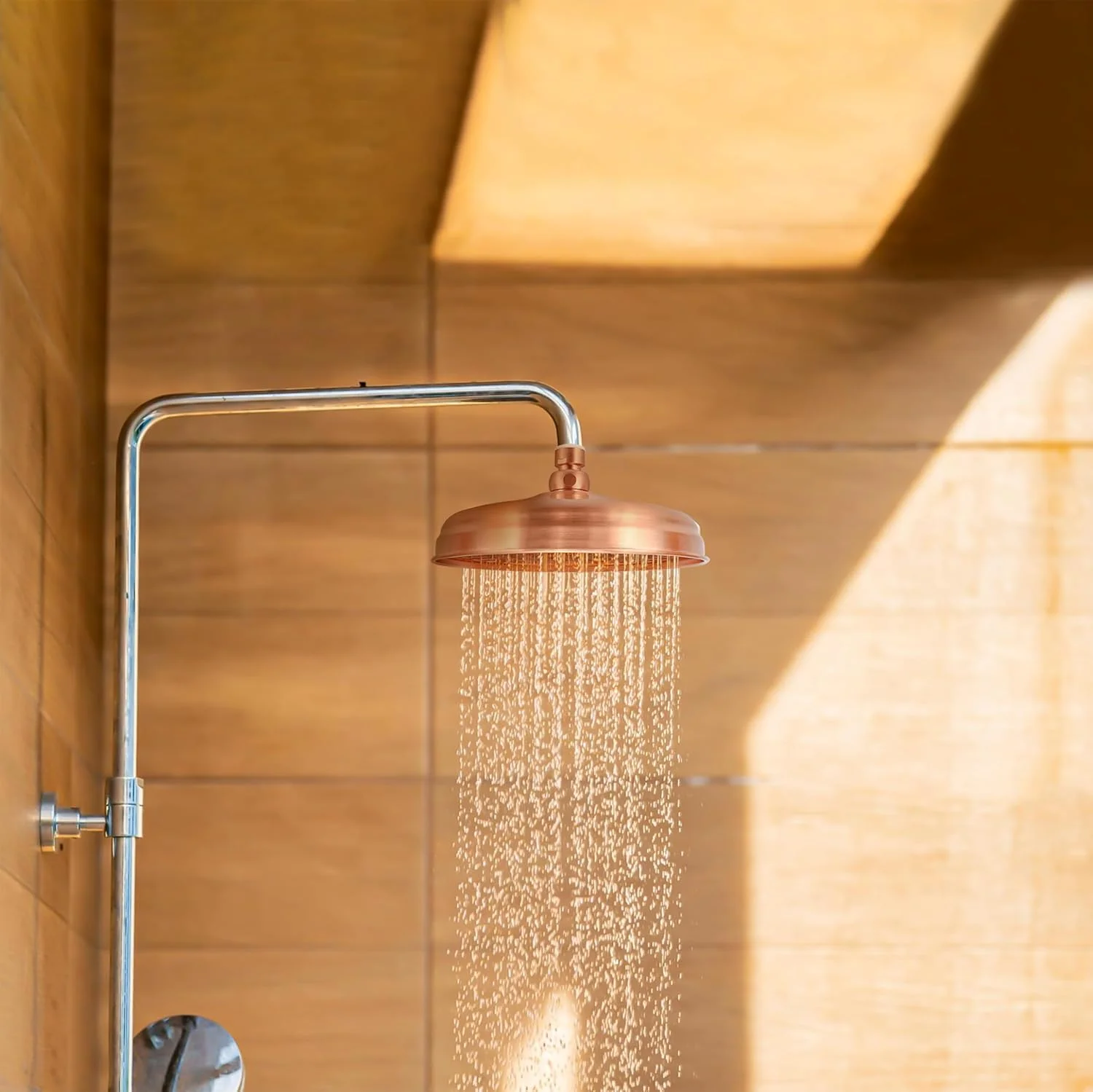 سردوش حمام مسی استیل ضد زنگ BIGTHREE، سردوش بارانی، سردوش مسی عتیقه، سردوش بزرگ گرد تک سر فشار قوی جهانی برای حمام، باغ و سرویس بهداشتی