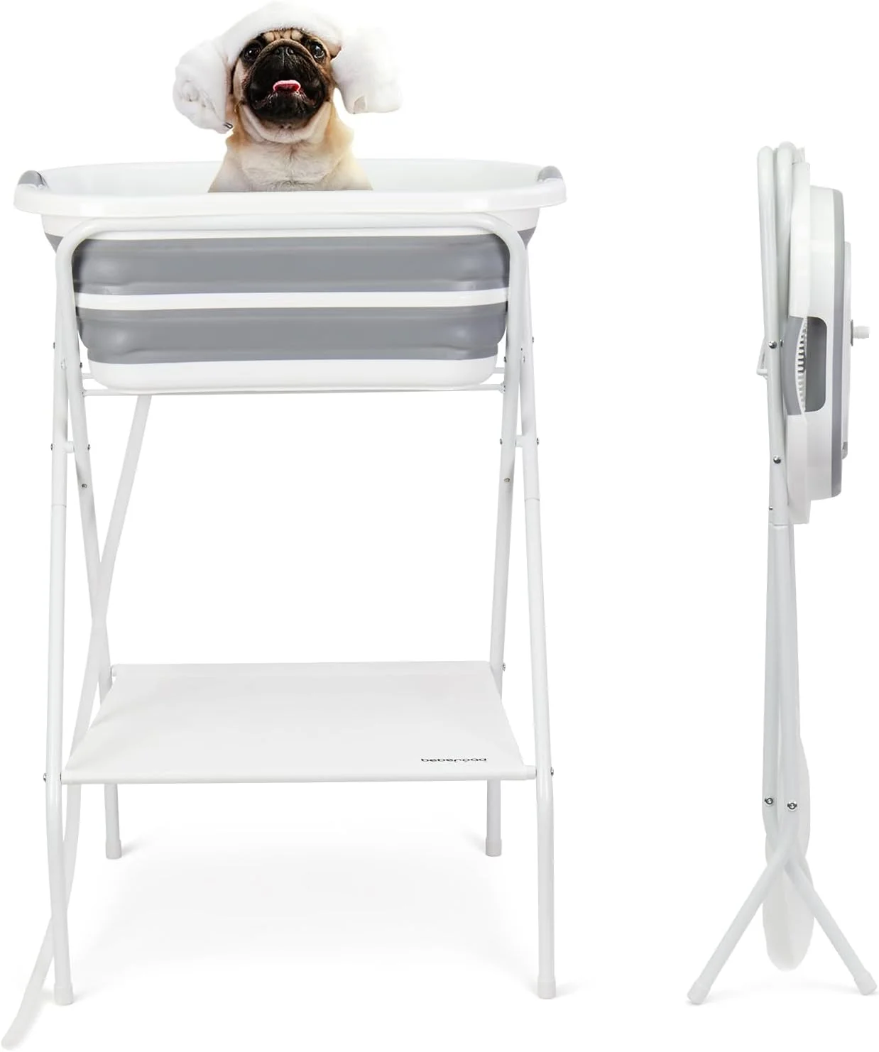 ایستگاه شستشوی سگ Beberoad B1، وان حمام سگ تاشو و مرتفع برای سگ ها و گربه های کوچک