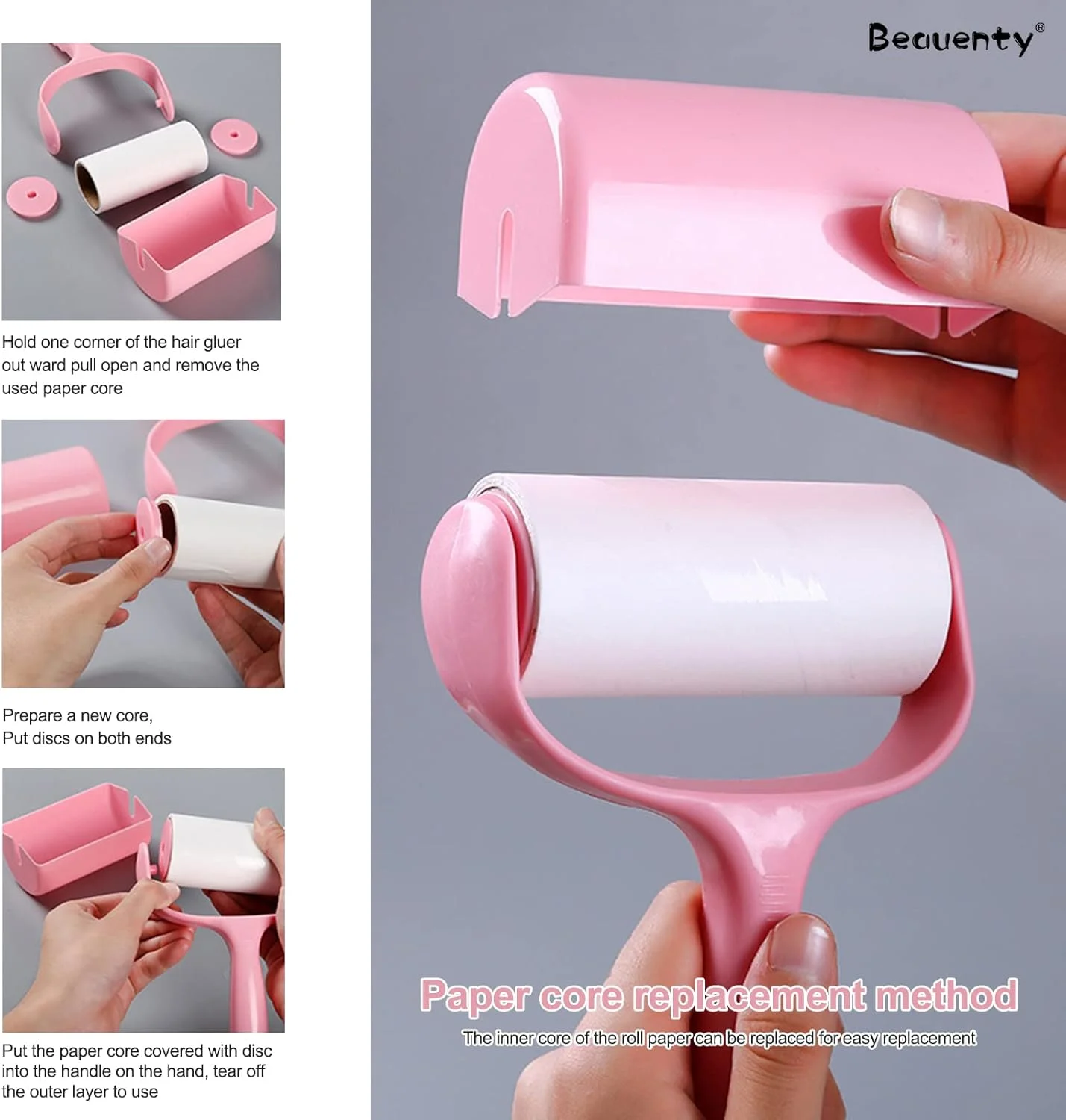 کیت اپیلاتور حیوانات خانگی فوق العاده چسبنده Beauenty، برس غلتکی پرز قابل حمل، برای از بین بردن موی حیوانات خانگی از لباس، مبلمان، مبل، فرش (همراه با 9 عدد پرکننده)