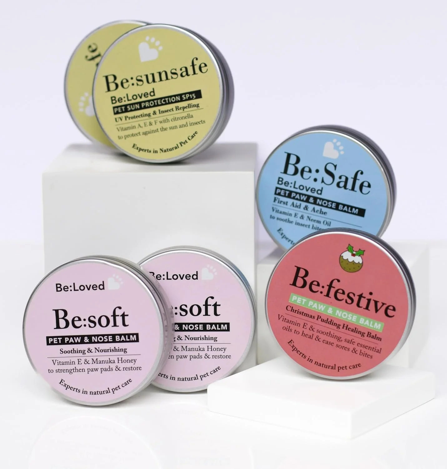 بالم بینی و پنجه سگ Be:Loved Be:Soft - بالم طبیعی پنجه گربه و سگ | حاوی شی باتر، موم زنبور عسل، ویتامین E و عسل مانوکا | مرطوب کننده مغذی سگ برای پوست خشک | 60 گرم