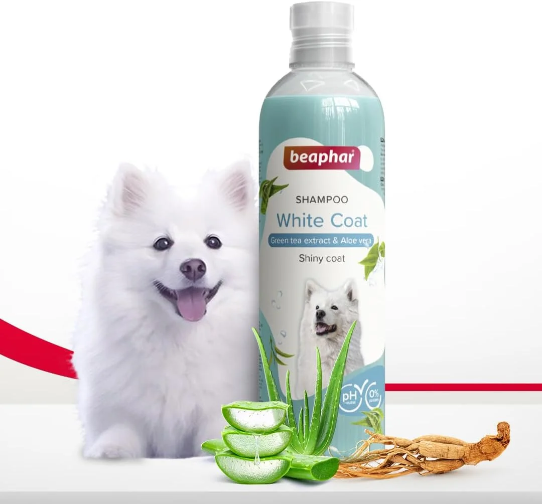 شامپو سگ Beaphar - آلوئه ورا آبی (مخصوص موهای سفید) 250 میلی لیتر