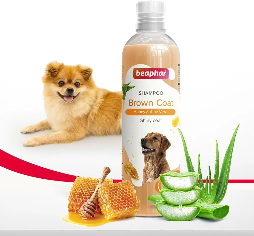 شامپو سگ Beaphar حاوی آلوئه ورا زرد (مخصوص پوشش قهوه ای) 250 میلی لیتر