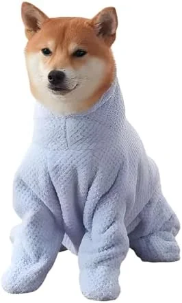 حوله تن پوش سگ، حوله میکروفایبر فوق العاده جاذب حیوانات خانگی، حوله خشک کن سریع سگ با چسب ولکرو قابل تنظیم برای بعد از حمام، استخر، ساحل، نظافت - حوله کلاه دار حیوانات خانگی (XL)