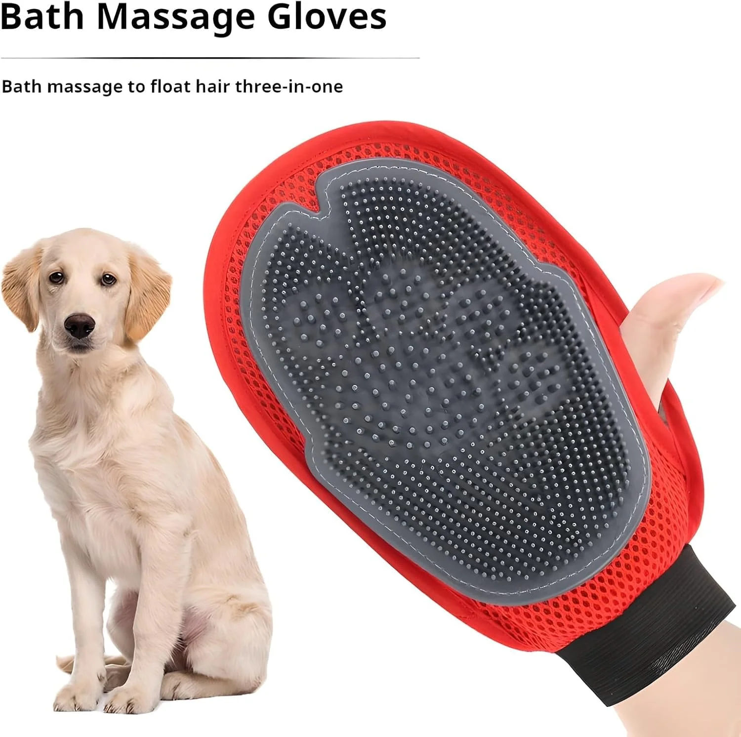 دستکش حمام حیوانات خانگی، دستکش از بین برنده موی حیوانات خانگی، دستکش نظافت موی حیوانات خانگی، دستکش های تمیز کننده ابزار حمام کارآمد برای سگ ها، گربه ها و اسب ها با موهای بلند و کوتاه برای ماساژ و تمیز کردن مبل