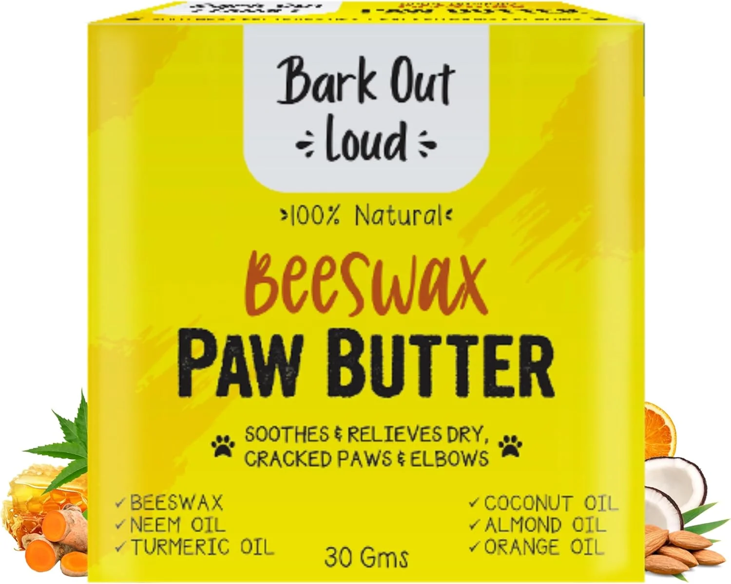 کره پنجه موم عسل طبیعی Bark Out Loud by Vivaldis - مرطوب کننده غنی شده با روغن های طبیعی برای سگ ها و گربه ها - تسکین دهنده و التیام بخش خشکی و ترک خوردگی پنجه ها و آرنج ها - 30 گرم