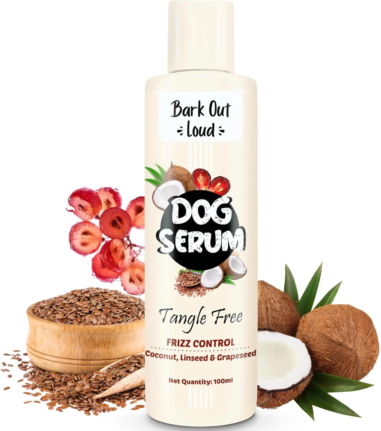 سرم سگ Bark Out Loud از Vivaldis - سرم سگ برای رفع گره خوردگی، حاوی روغن تخم کتان، نارگیل و هسته انگور برای پوشش براق، فرمول ضد وز برای مدیریت گره ها (100 میلی لیتر)