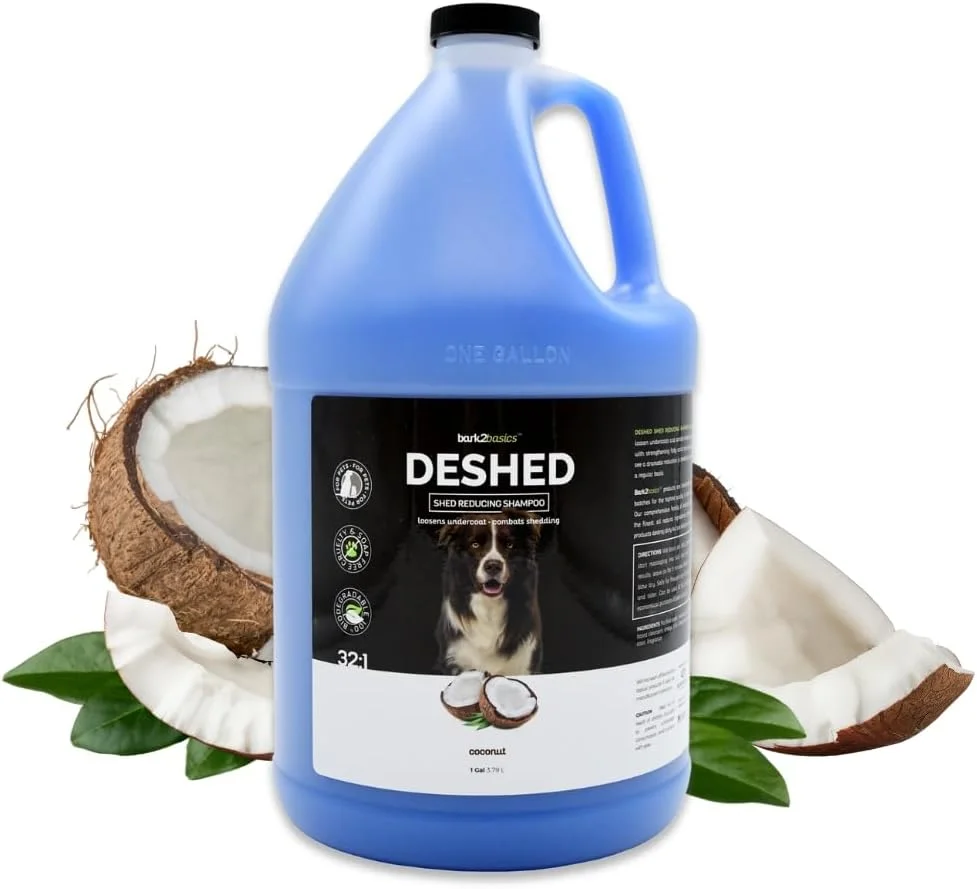 شامپو ضد ریزش مو سگ Bark2Basics، حجم 1 گالن - مبارزه و کاهش ریزش مو، از بین بردن لایه زیرین مو، مقابله با ریزش بیش از حد مو، غنی از امگا 3 و 6، تقویت کننده فولیکول مو، طبیعی، ساخت آمریکا