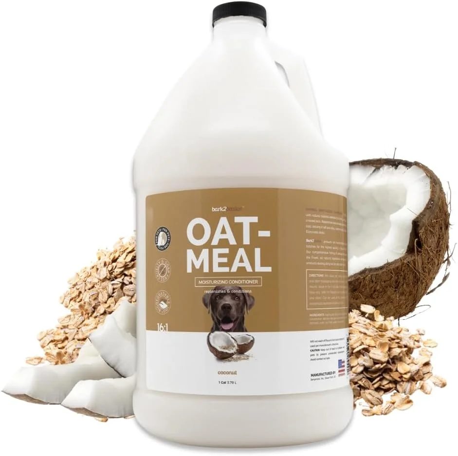 نرم کننده سگ جو دوسر Bark2Basics Bark 2 Basics، گالن | مواد تشکیل دهنده کاملا طبیعی، مرطوب کننده، ساخته شده با جو دوسر کلوئیدی، از بین برنده الکتریسیته ساکن، رایحه نارگیل