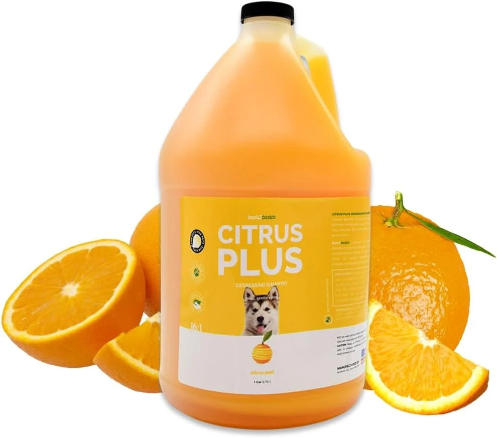 شامپو سگ مرکبات پلاس Bark2Basics، 1 گالن | d-Limonene، دقیقا غلیظ شده، چربی و کثیفی را از بین می برد، بدون صابون، 100٪ زیست تخریب پذیر