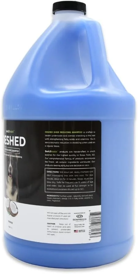 شامپو ضد ریزش مو سگ Bark2Basics، حجم 1 گالن - مبارزه و کاهش ریزش مو، از بین بردن لایه زیرین مو، مقابله با ریزش بیش از حد مو، غنی از امگا 3 و 6، تقویت کننده فولیکول مو، طبیعی، ساخت آمریکا