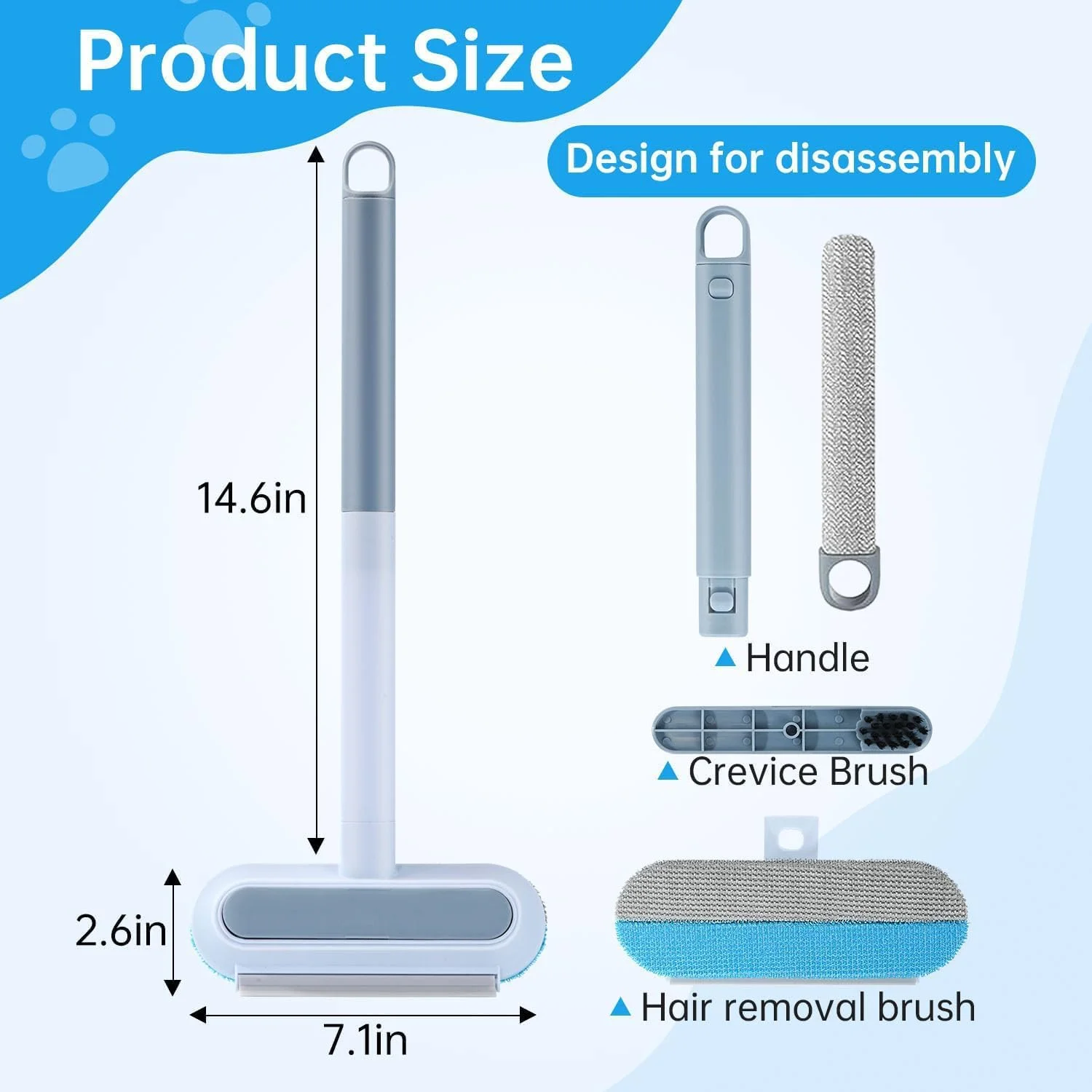 مجموعه 2 عددی برس موی حیوانات خانگی BananaHome برای مبلمان، برس پرزگیر موثر 4 در 1 قابل استفاده مجدد برای موی سگ و گربه، ابزار تمیز کننده دو طرفه چند منظوره قابل افزایش، ملایم برای مبل، فرش، لباس و رختخواب