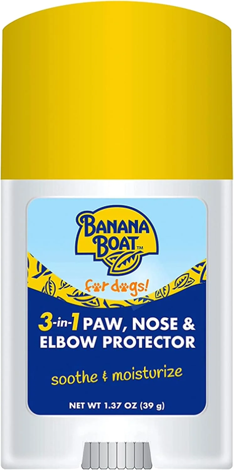 بالم پنجه سگ Banana Boat - تسکین دهنده، مرطوب کننده و محافظ 3 در 1 برای بینی، پنجه و آرنج سگ، مورد استفاده برای محافظت در برابر آفتاب، مرطوب کننده بینی و پنجه های خشک، تسکین دهنده عالی پوست برای پوست حساس سگ ها