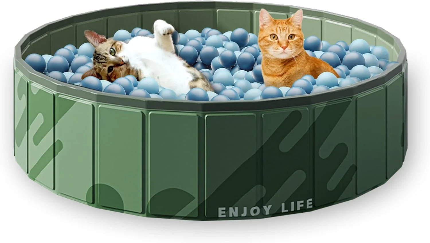استخر توپ گربه - استخر توپ کوچک آزونی 81 سانتی متری، استخر بازی تاشو برای کودکان و سگ ها، بازی سرپوشیده و فضای باز، وان سگ ضد لغزش، اسباب بازی های هدیه مهمانی تابستانی برای کودکان، توپ شامل نمی شود