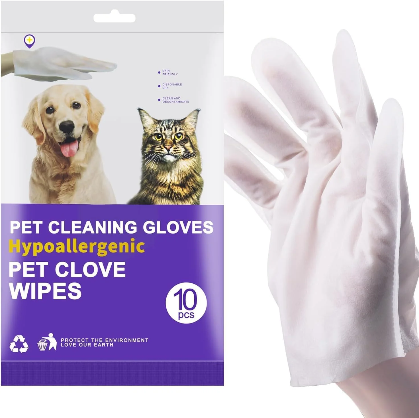 دستمال مرطوب بهداشتی حیوانات خانگی آزونه، دستمال مرطوب بدون نیاز به آبکشی برای سگ و گربه، دستمال مرطوب ضخیم، ضد حساسیت، تمیز کننده، خوشبو کننده برای مراقبت روزانه و مسافرت، دئودورانت طبیعی (20 عدد)