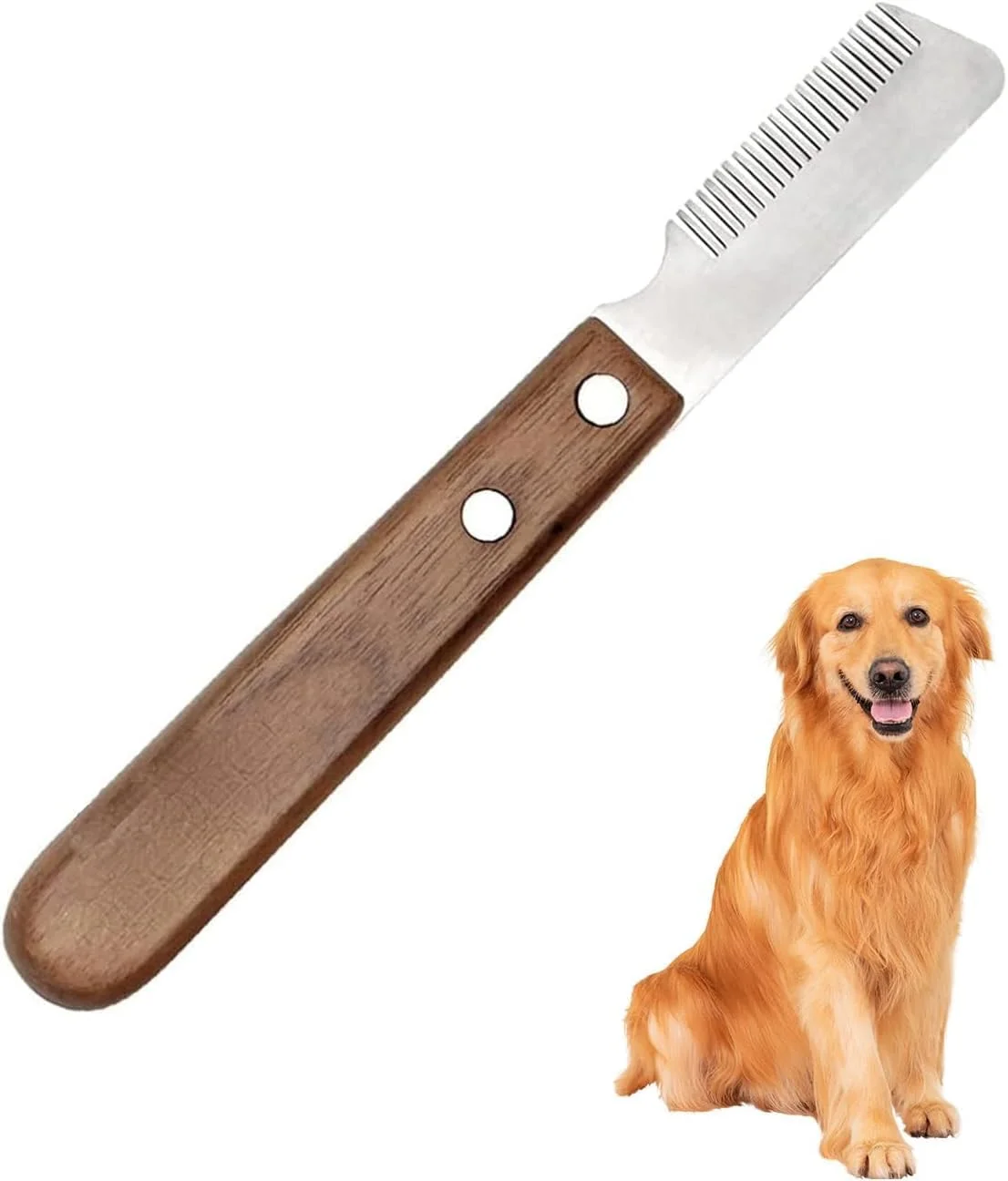 شانه موکن سگ Azonee، ابزار حرفه ای موکنی دستی برای نظافت نژاد بوردر تریر، دسته چوبی ارگونومیک
